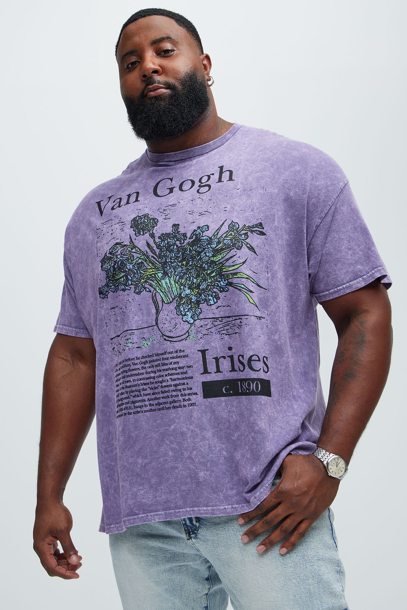 Vincent Van Gogh Irises Short Sleeve Tee - Purple Fashion Nova