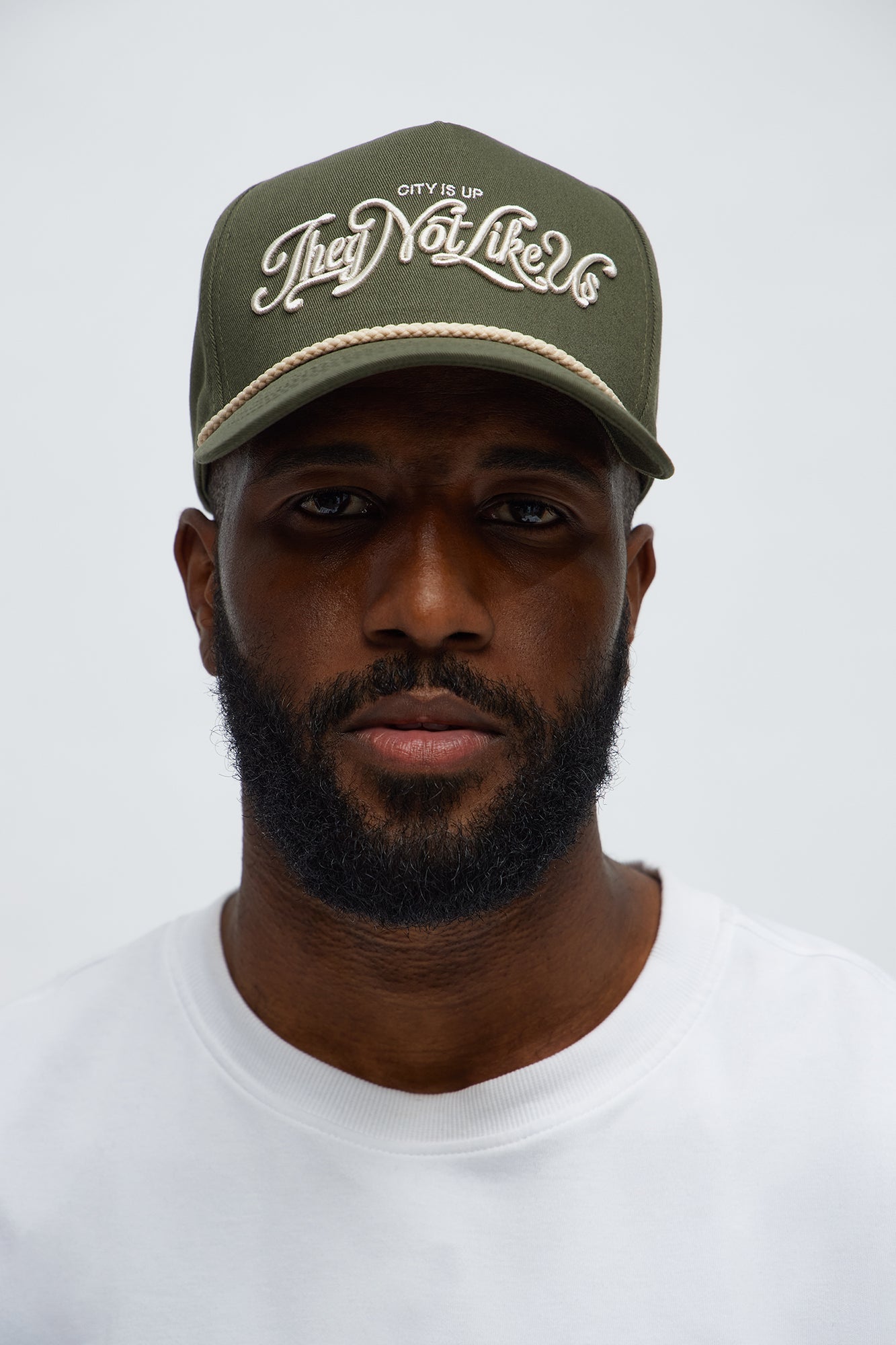 Not Like Us Structured Snapback Hat - Olive Fashion Nova