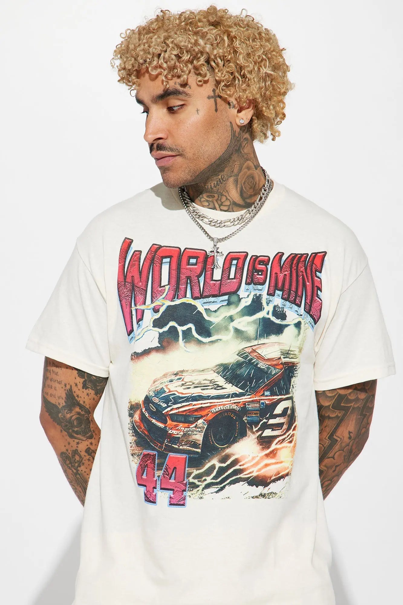 World Is Mine 44 Short Sleeve Tee - Off White Fashion Nova