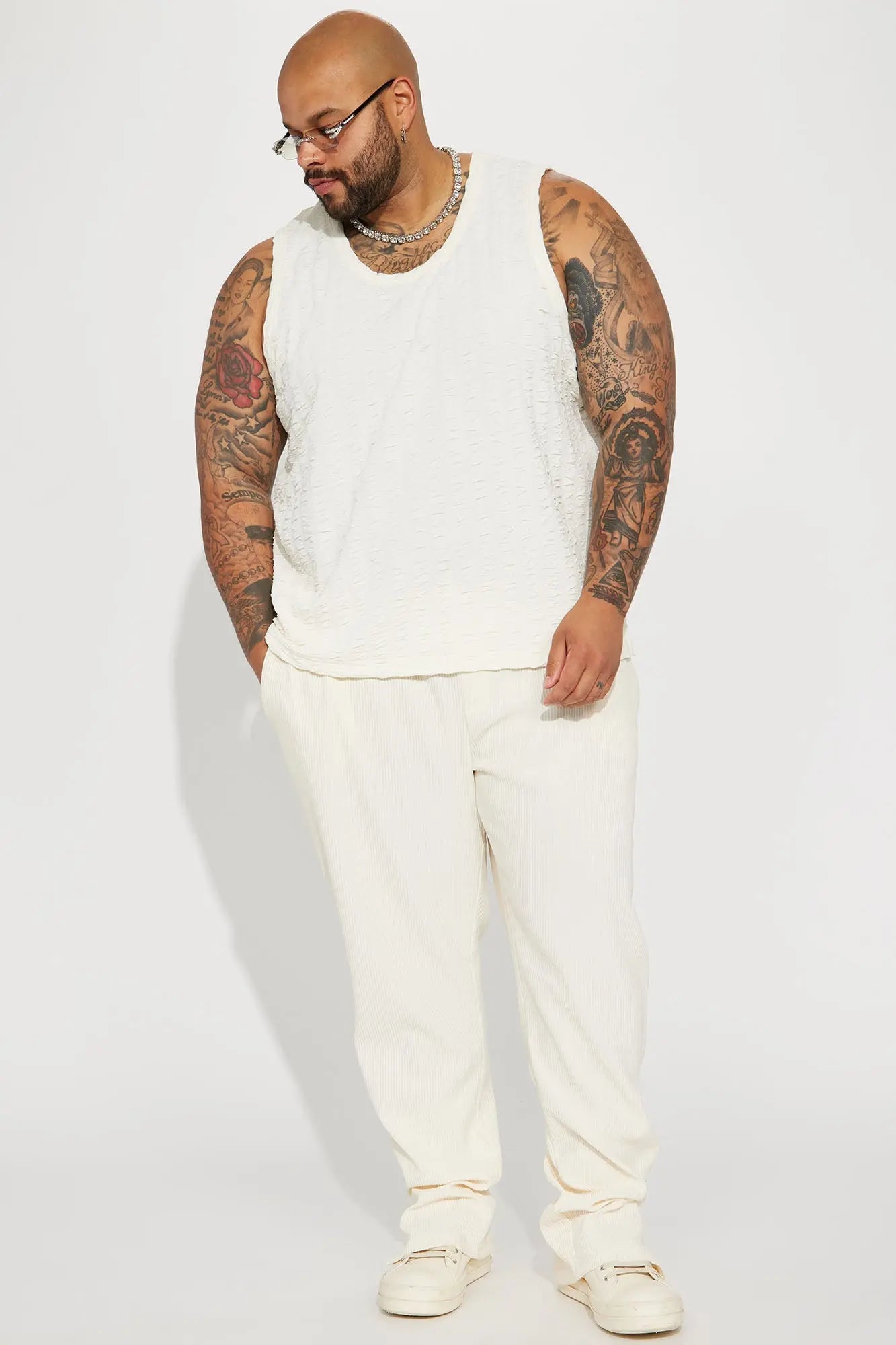 Show Up Slim Slit Pants - Off White Fashion Nova