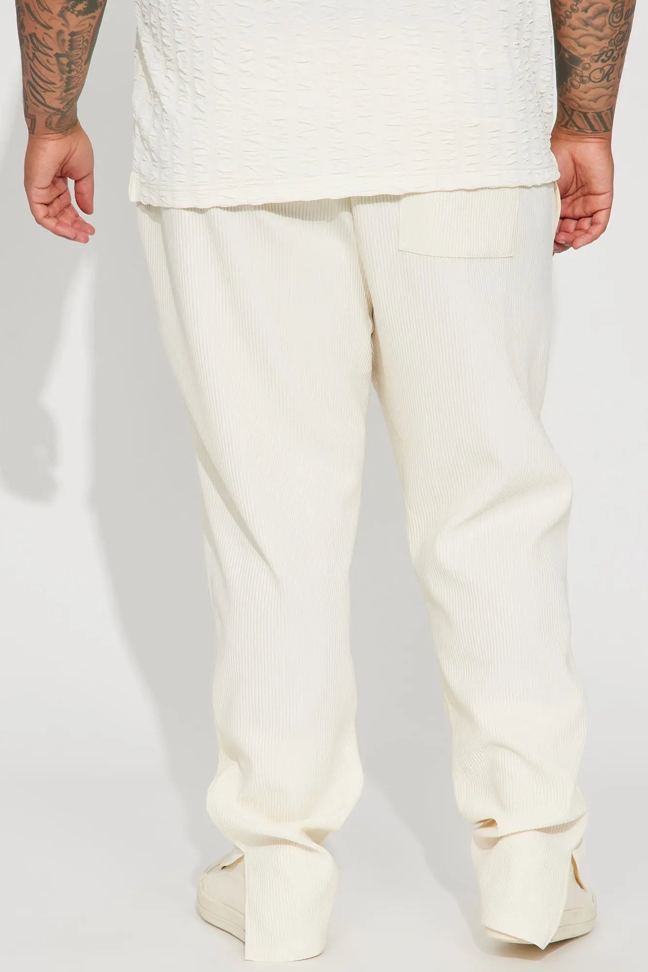 Show Up Slim Slit Pants - Off White Fashion Nova