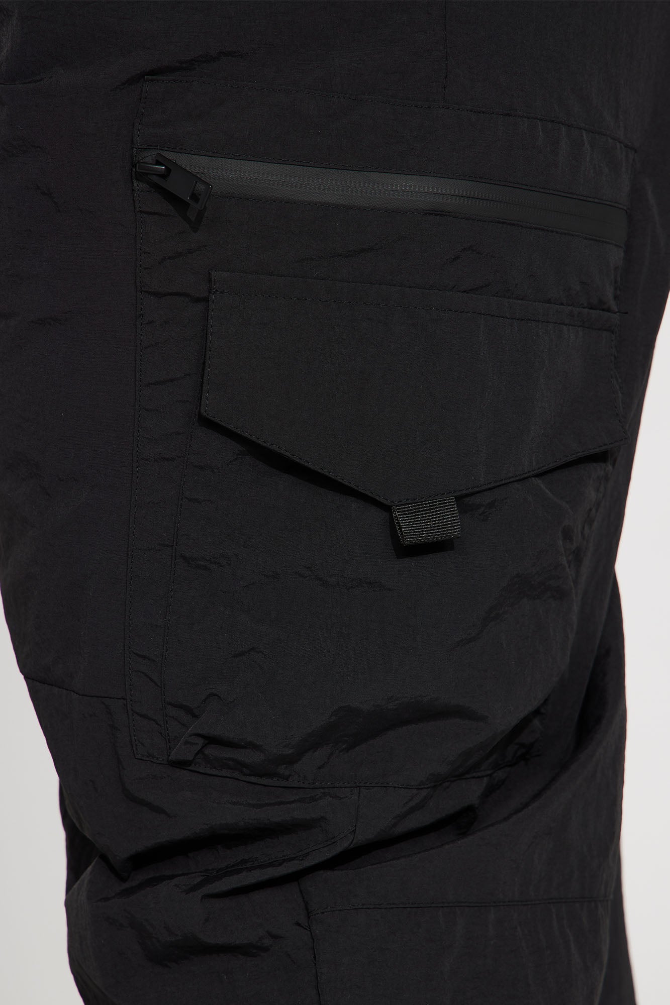 Echo Nylon Straight Cargo Pants - Black Fashion Nova