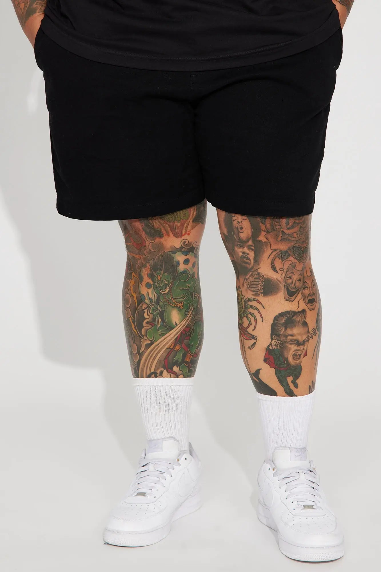 Twill Volley Shorts - Black Fashion Nova