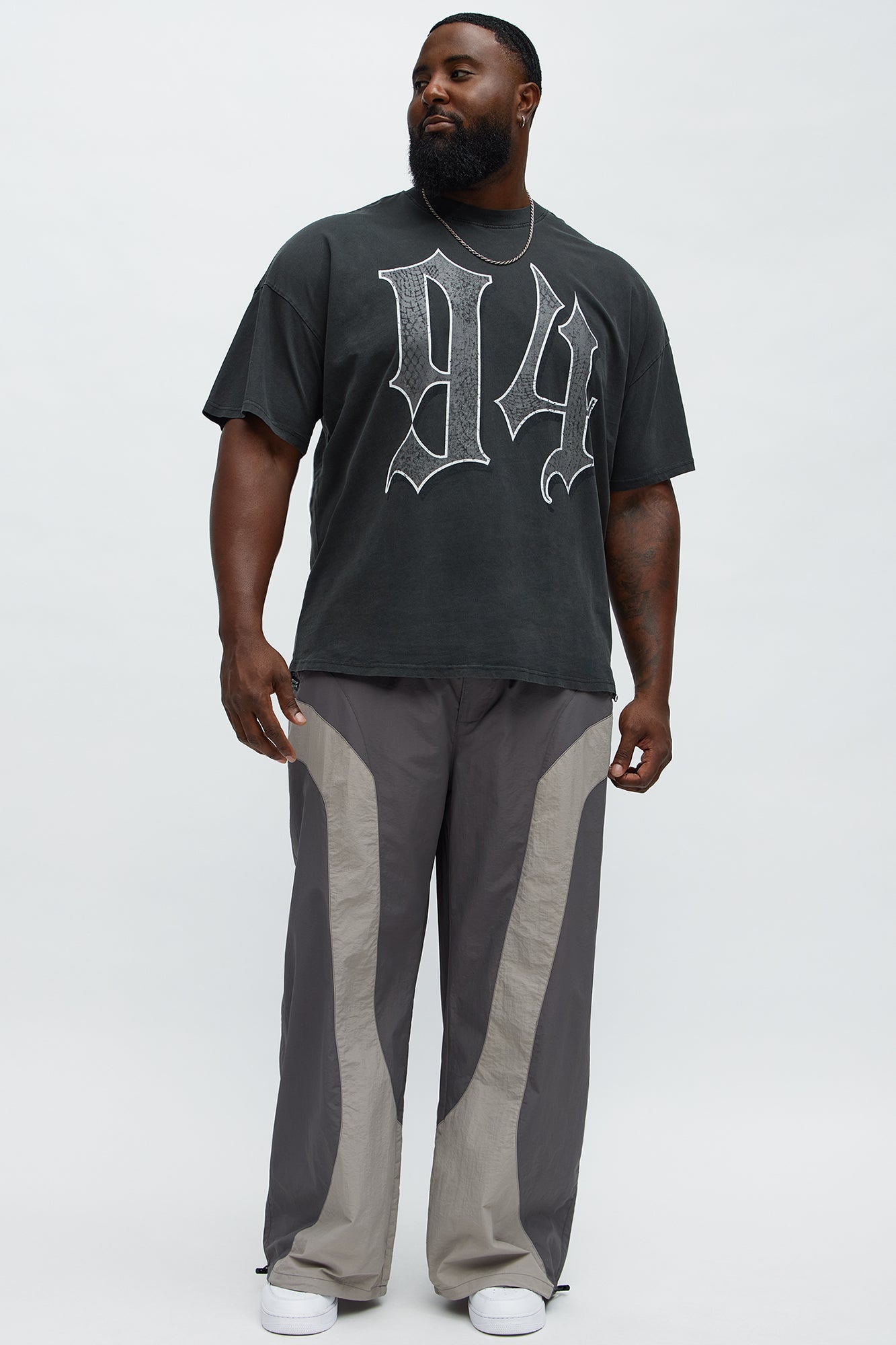 94 Till Infinity Oversized Short Sleeve Tee - Black Wash Fashion Nova
