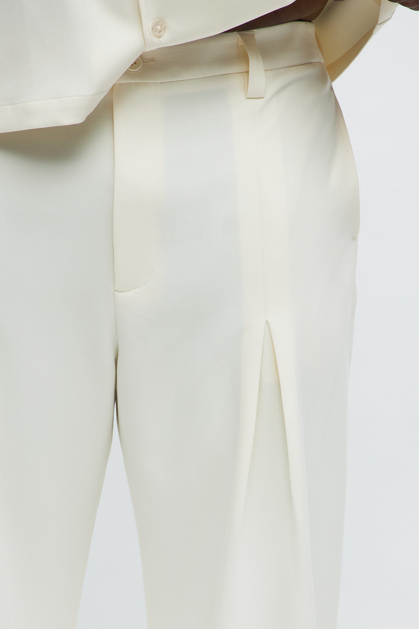 Ronan High Waisted Pleated Trousers - Cream Fashion Nova