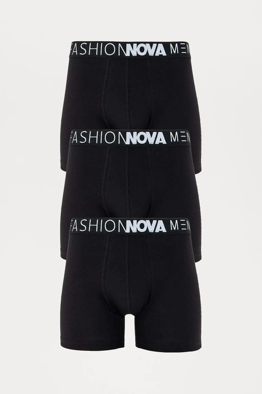 FN Boxer Brief 3 Pack - Black Fashion Nova