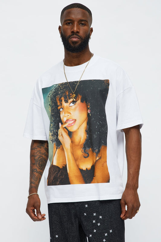Tyla Truth Or Dare Oversized Short Sleeve Tee - White Fashion Nova