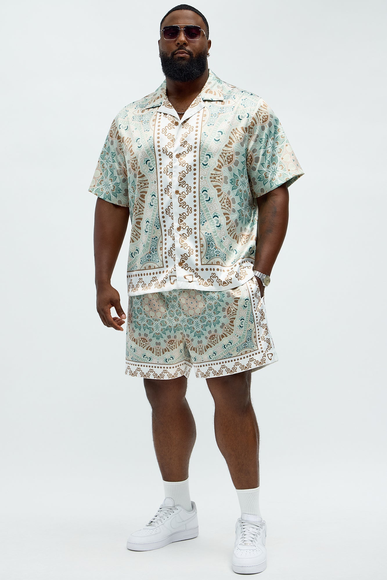 Green Love Short - Sage/combo Fashion Nova