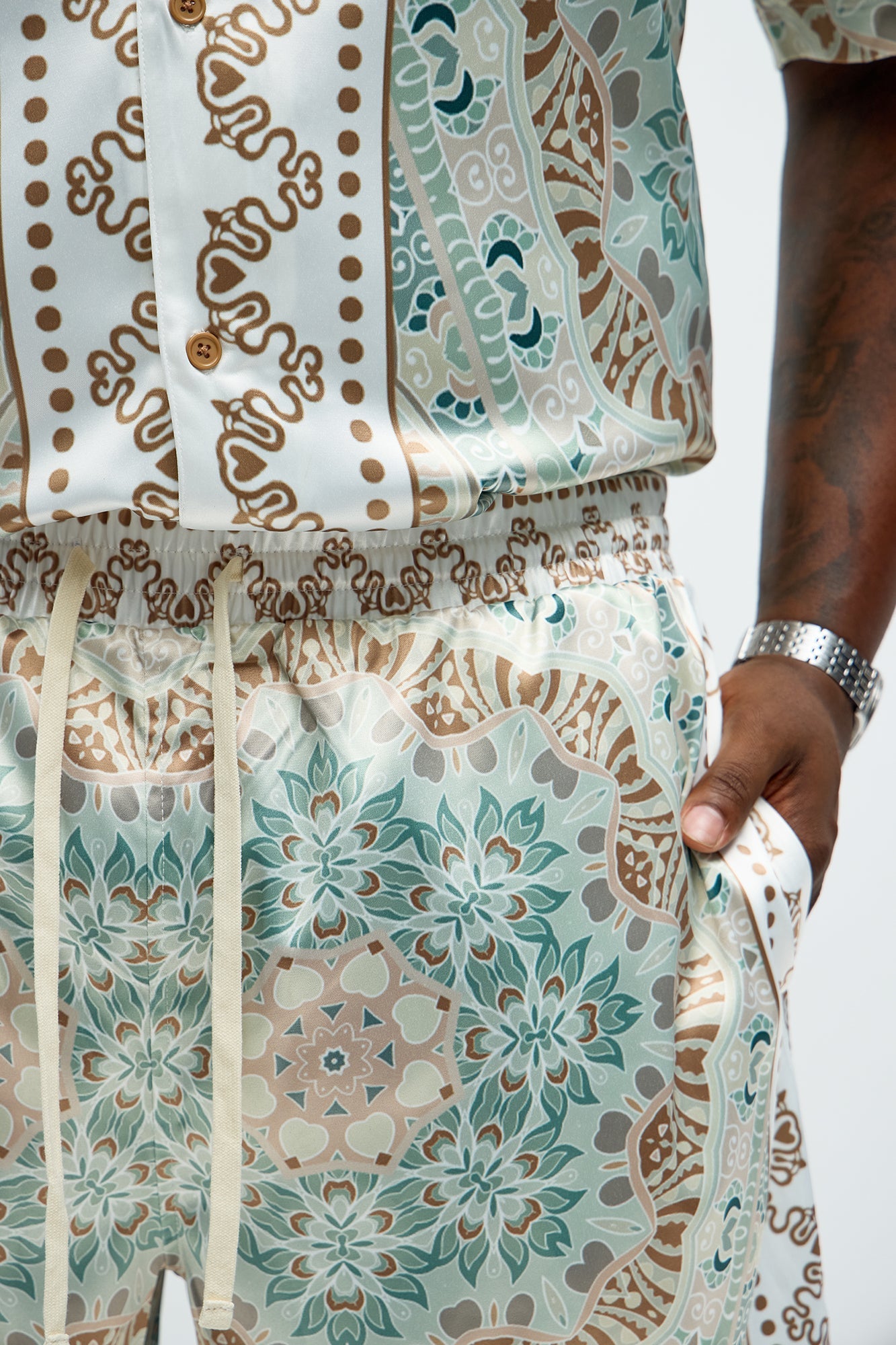 Green Love Short - Sage/combo Fashion Nova