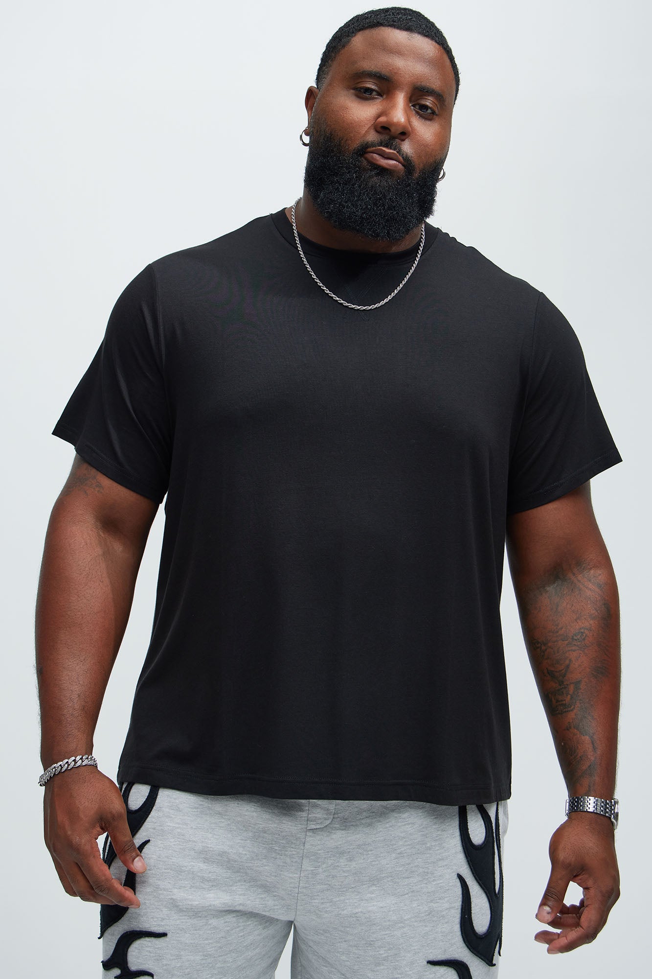 Essential Modal Lounge Short Sleeve Tee - Black Fashion Nova