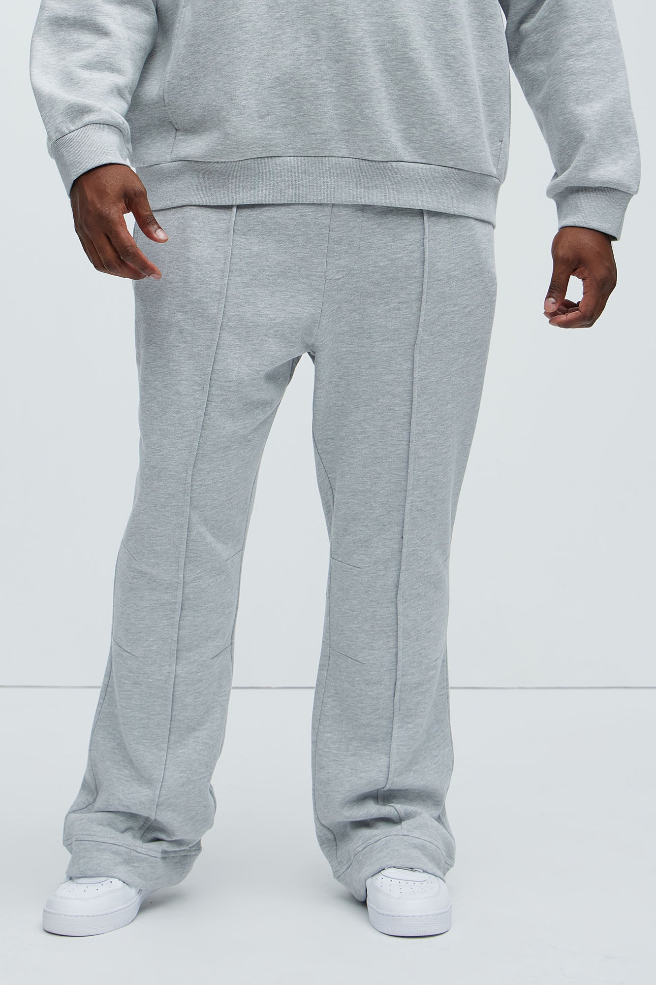 Ian Skinny Flare Sweatpants - Heather Grey Fashion Nova