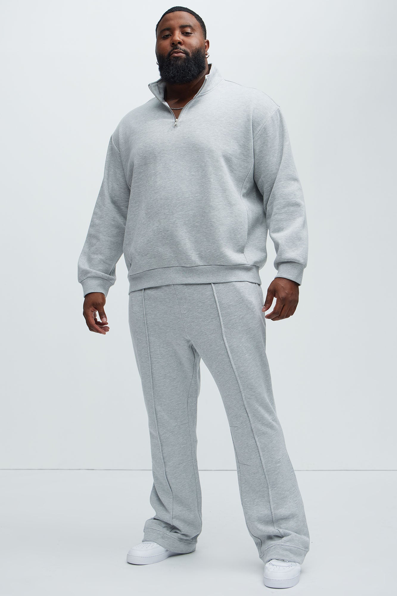 Ian Skinny Flare Sweatpants - Heather Grey Fashion Nova