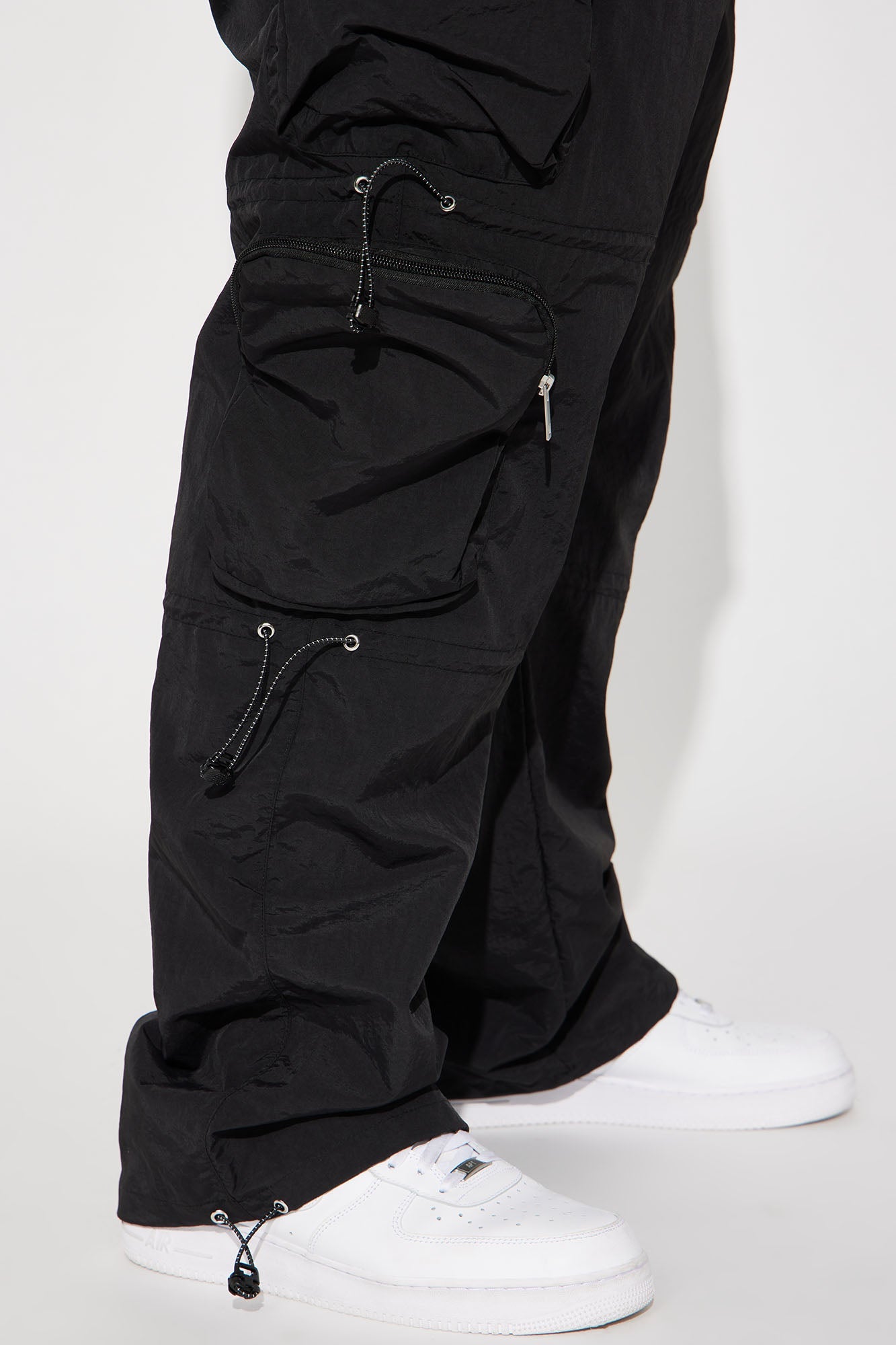 Act Like Homie Nylon Drawstring Cargo Pants - Black Fashion Nova