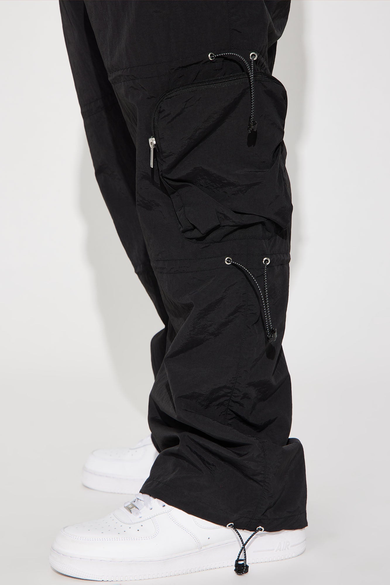 Act Like Homie Nylon Drawstring Cargo Pants - Black Fashion Nova