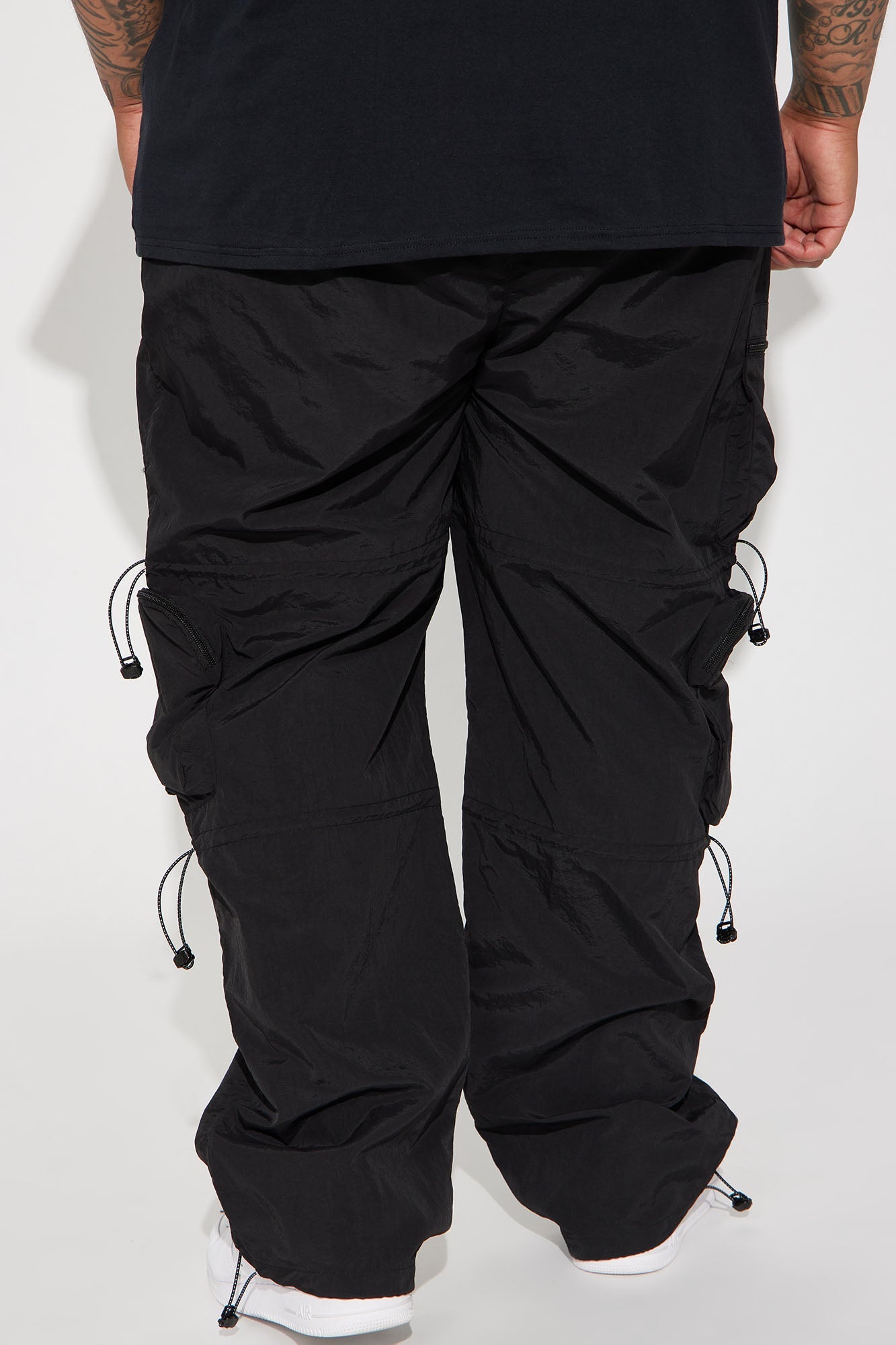 Act Like Homie Nylon Drawstring Cargo Pants - Black Fashion Nova