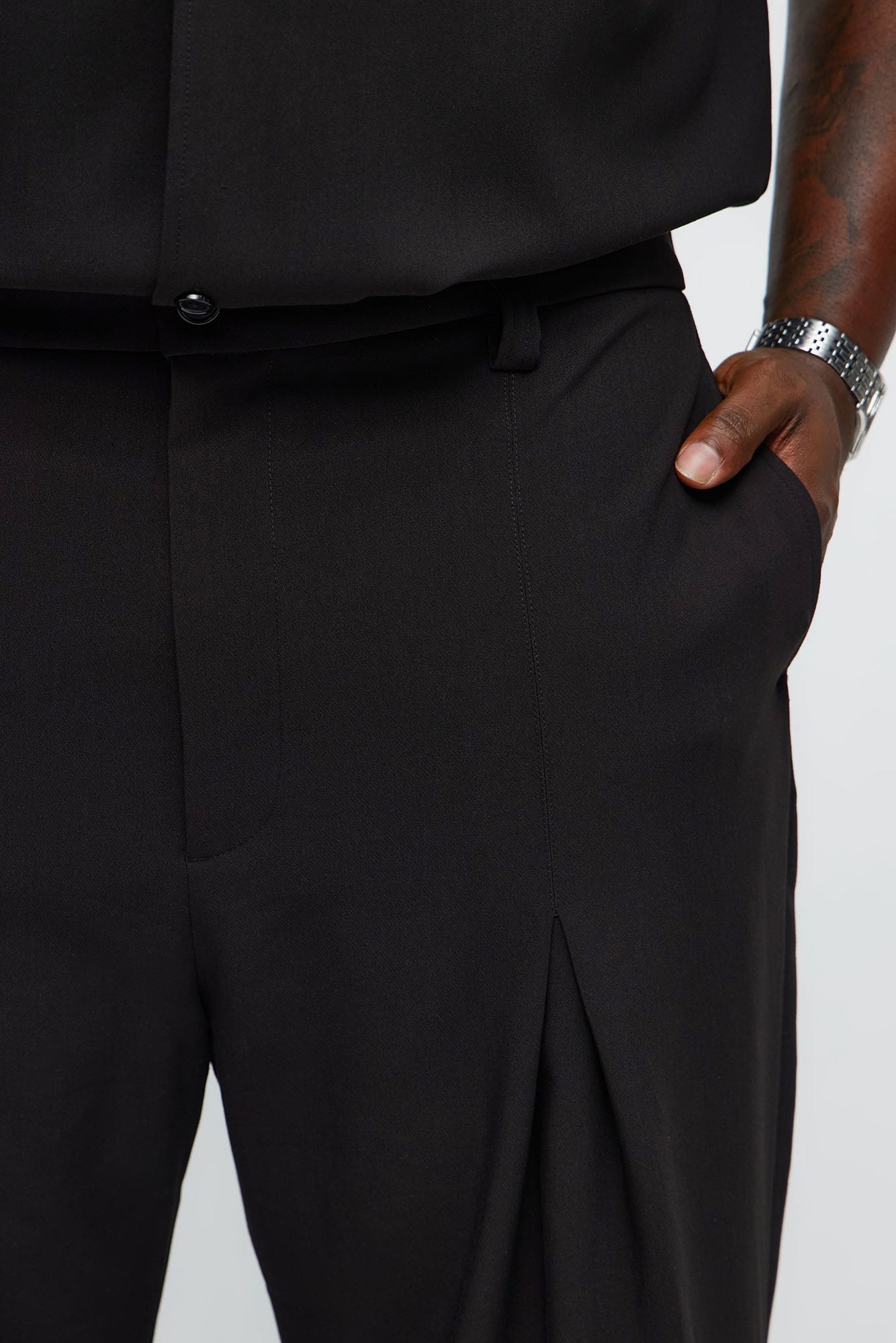 Ronan High Waisted Pleated Trousers - Black Fashion Nova