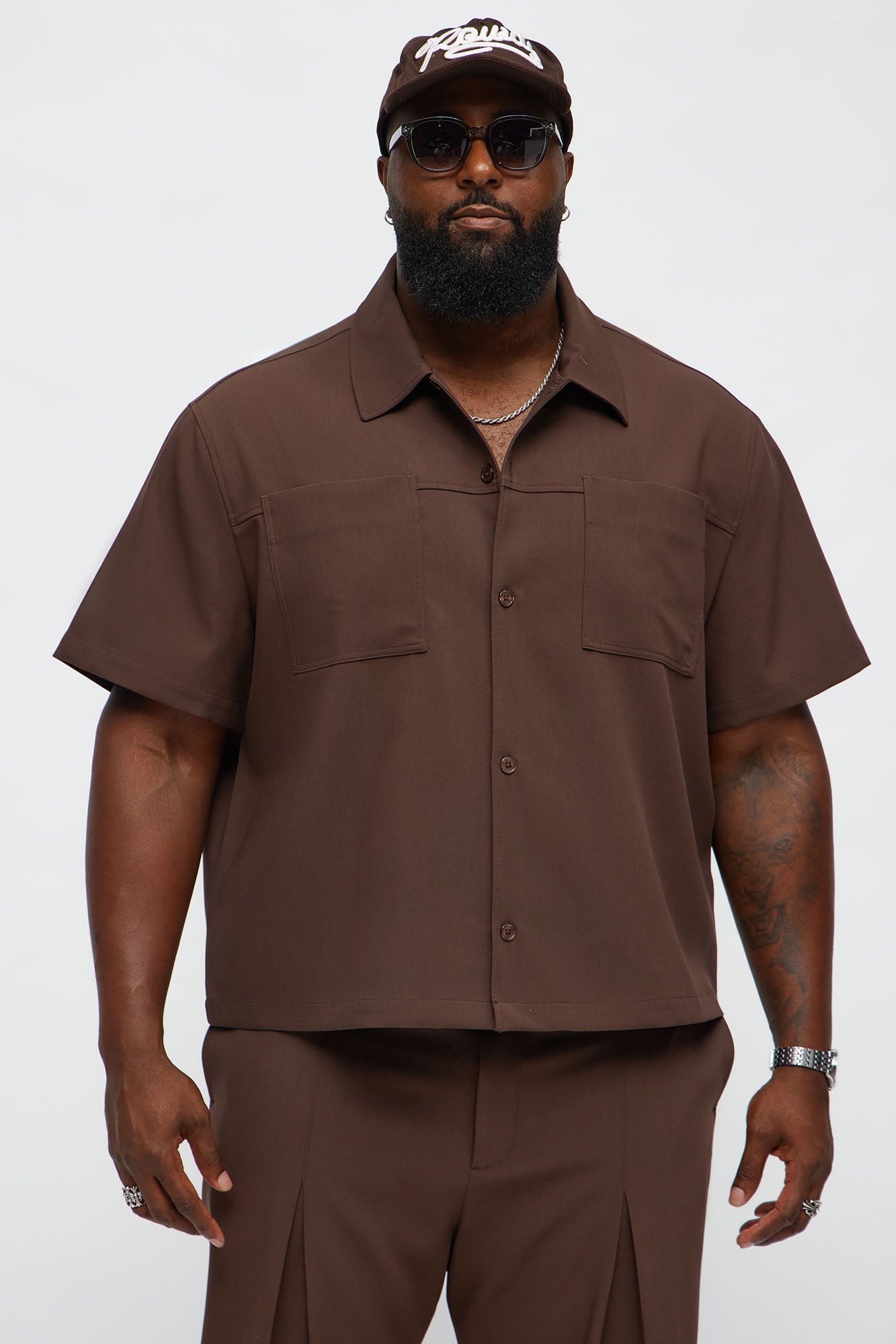 Cropped Ronan Weekender Button Up Shirt - Brown Fashion Nova