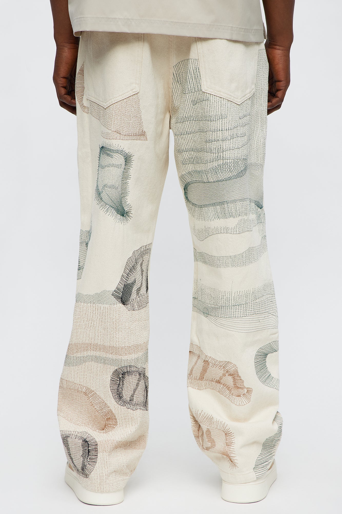 Century Repaired Baggy Jeans - Off White Fashion Nova