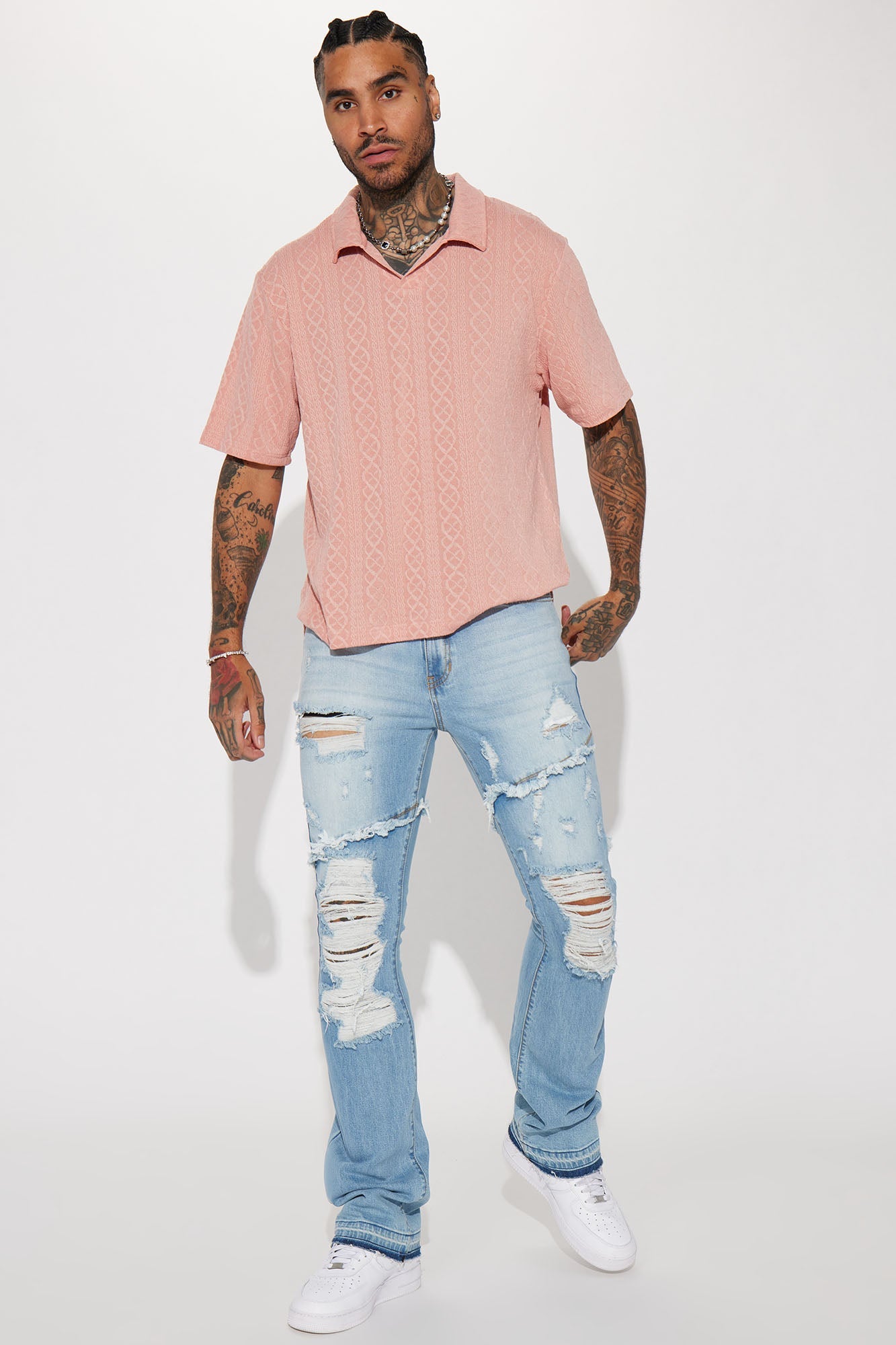 Zig Zag Road Short Sleeve Polo - Mauve Fashion Nova