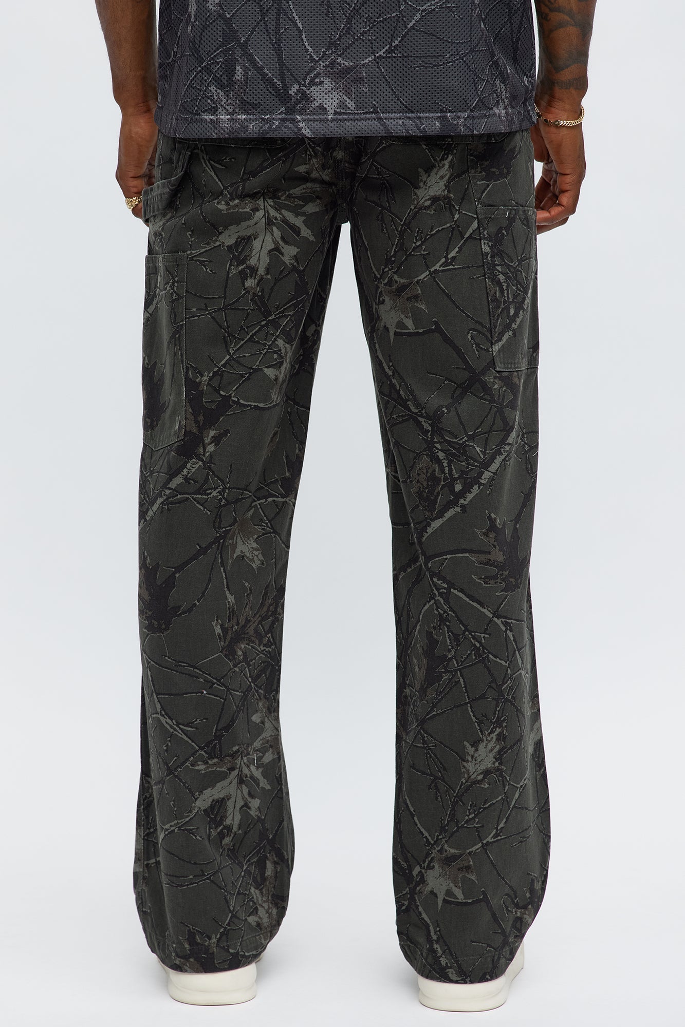 Straight Woodland Mirage Carpenter Pants - Black Wash Fashion Nova