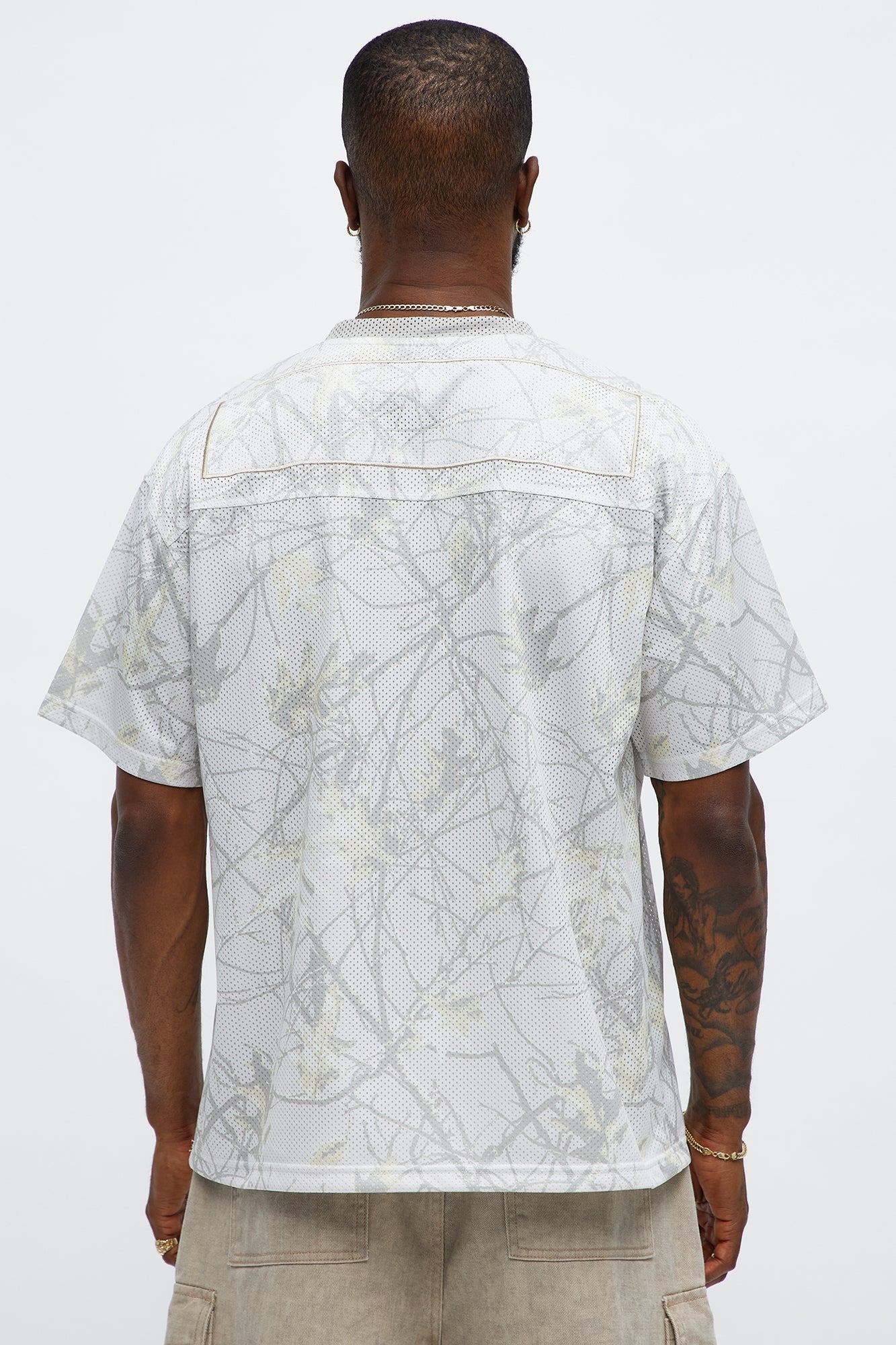 Short Sleeve Camo Jersey - Cream Fashion Nova
