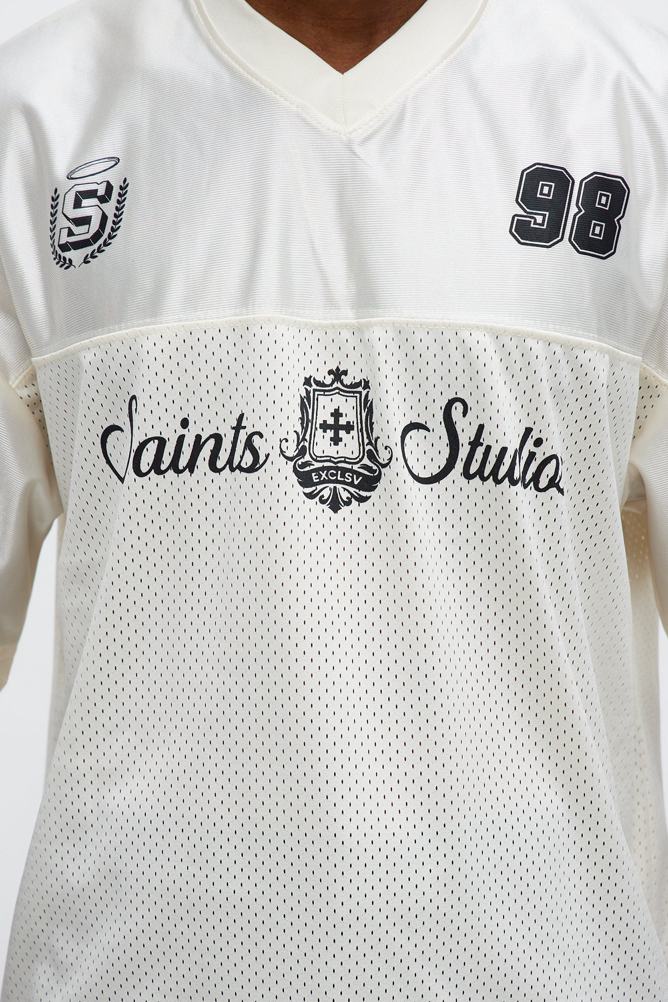 Saints Studios Short Sleeve Soccer Jersey - Off White/combo Fashion Nova
