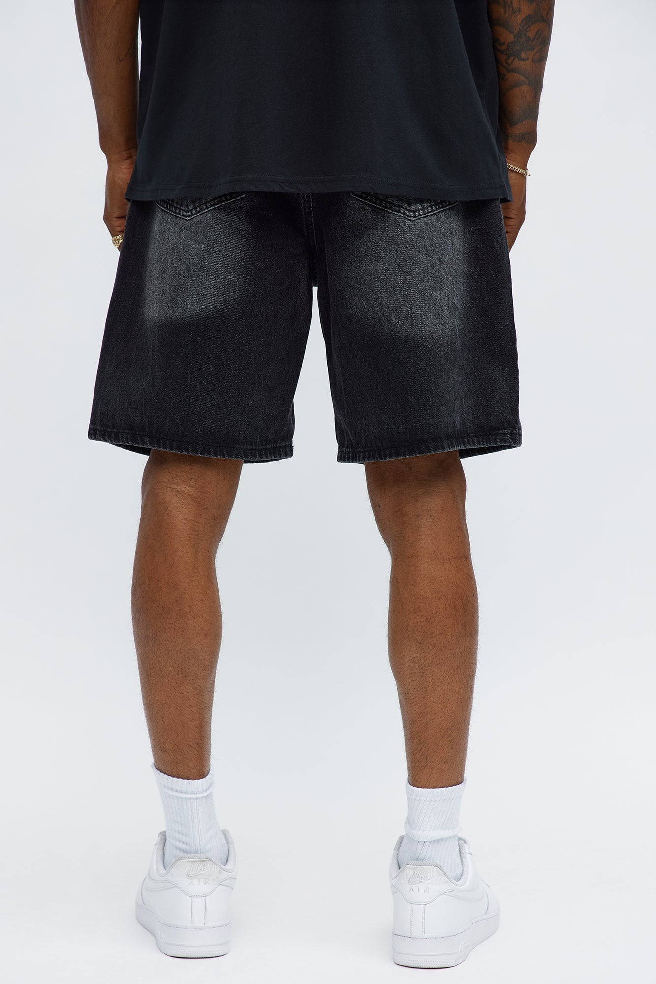 Relaxed Rugged Fray Denim Shorts - Black Wash Fashion Nova