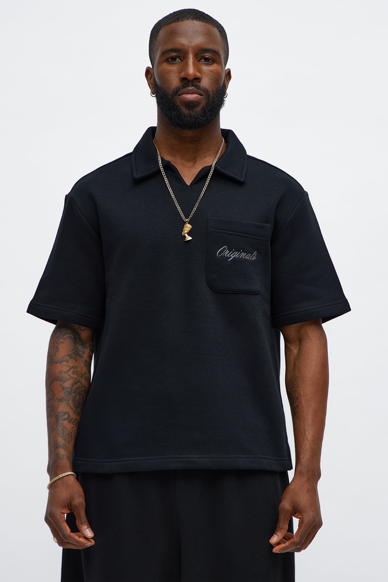 Tyson Happy Mistake Short Sleeve Polo - Black Fashion Nova