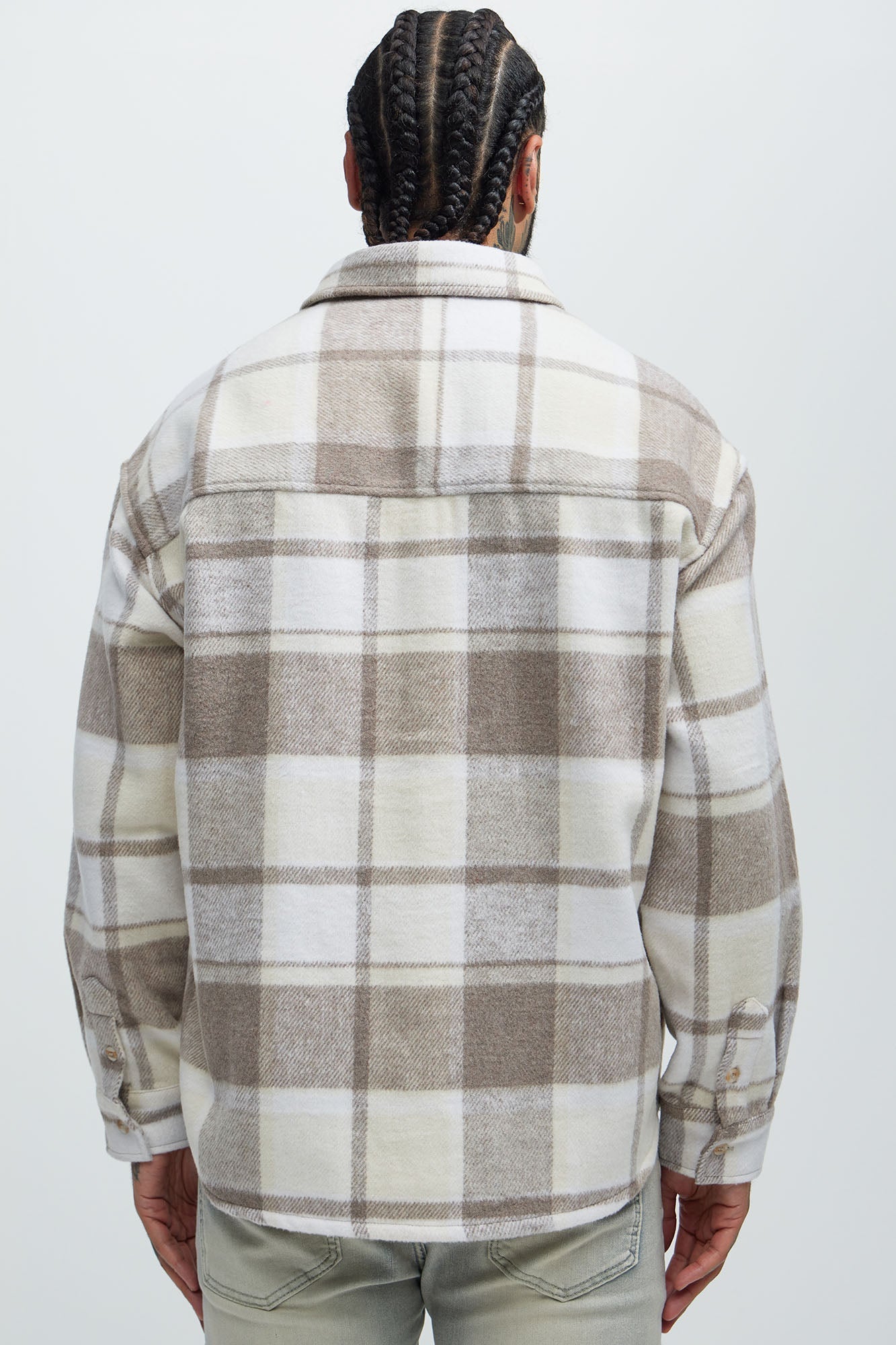 Wanted Plaid Shacket - Cream Fashion Nova