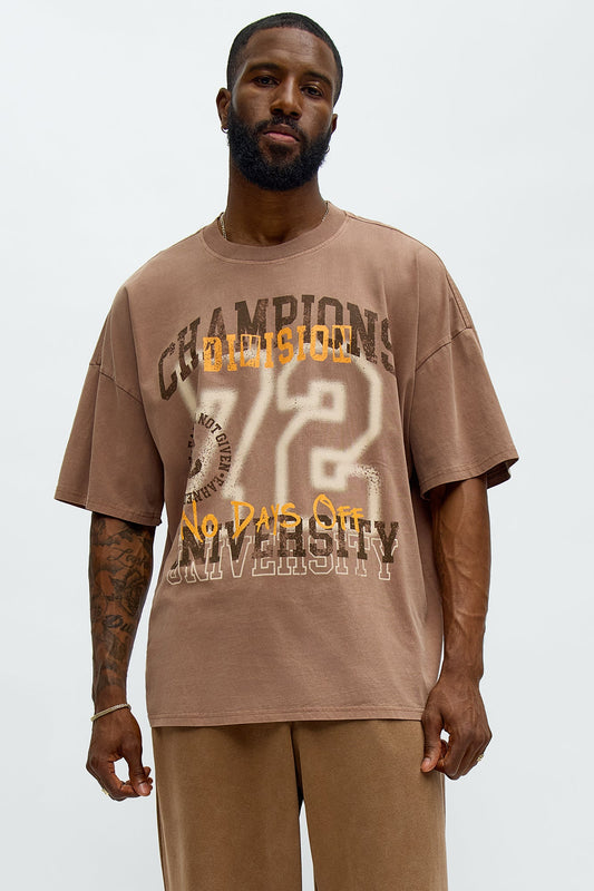 Champions Divisions 72 Oversized Short Sleeve Tee - Brown Fashion Nova
