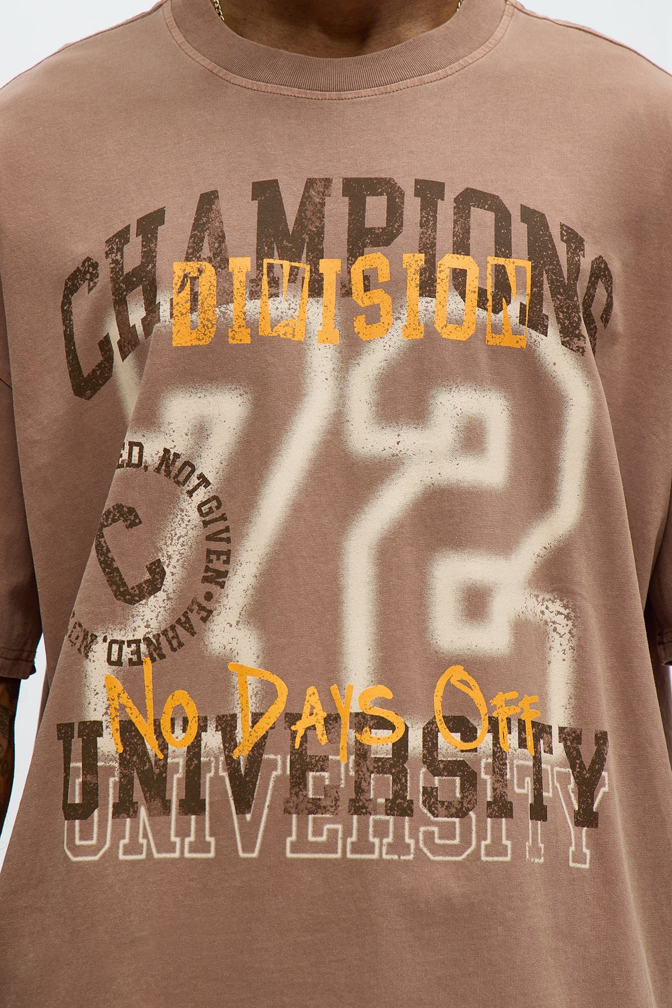 Champions Divisions 72 Oversized Short Sleeve Tee - Brown Fashion Nova