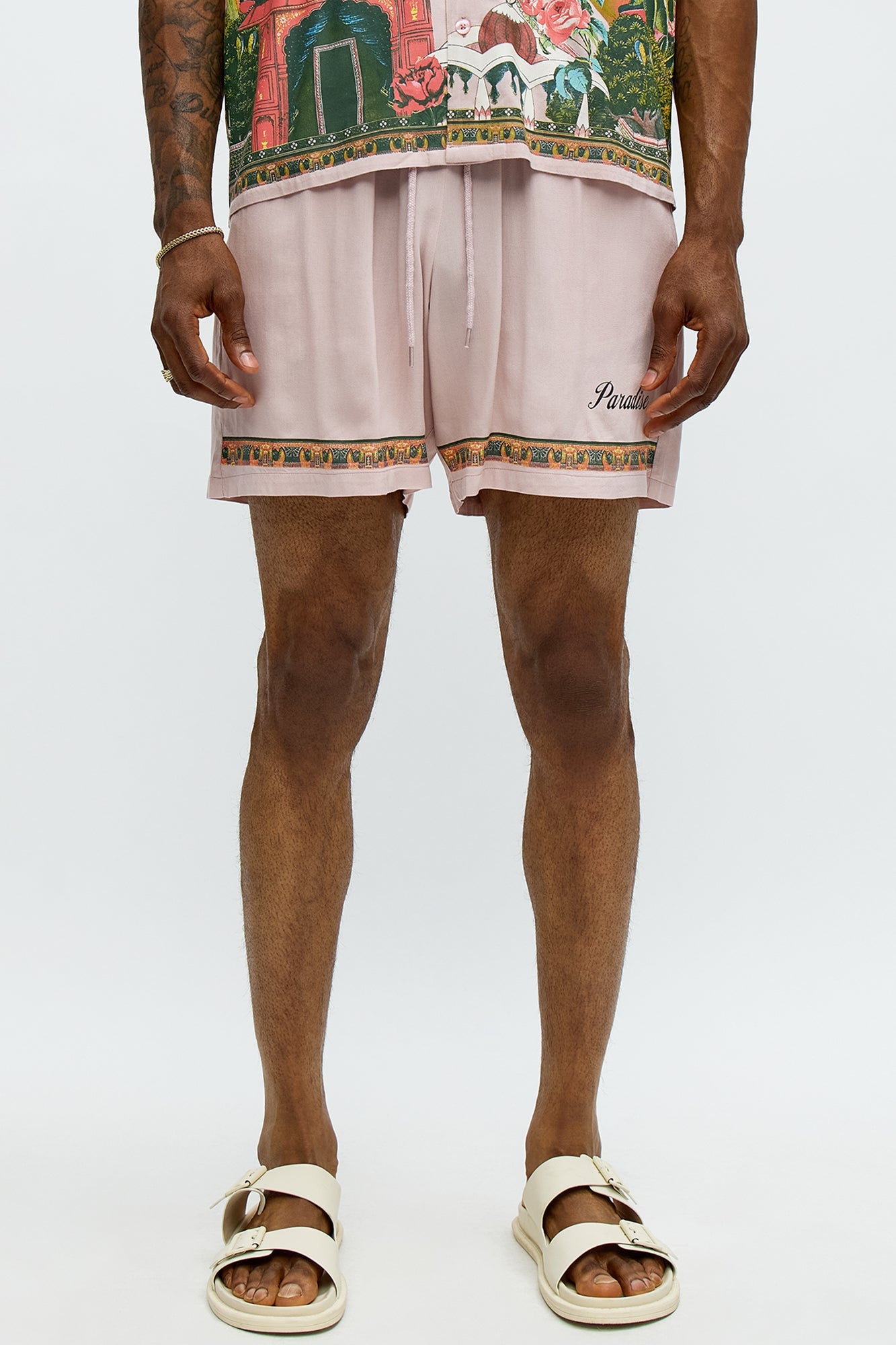 Paradise Set Relaxed Drawstring Short - Pink Fashion Nova