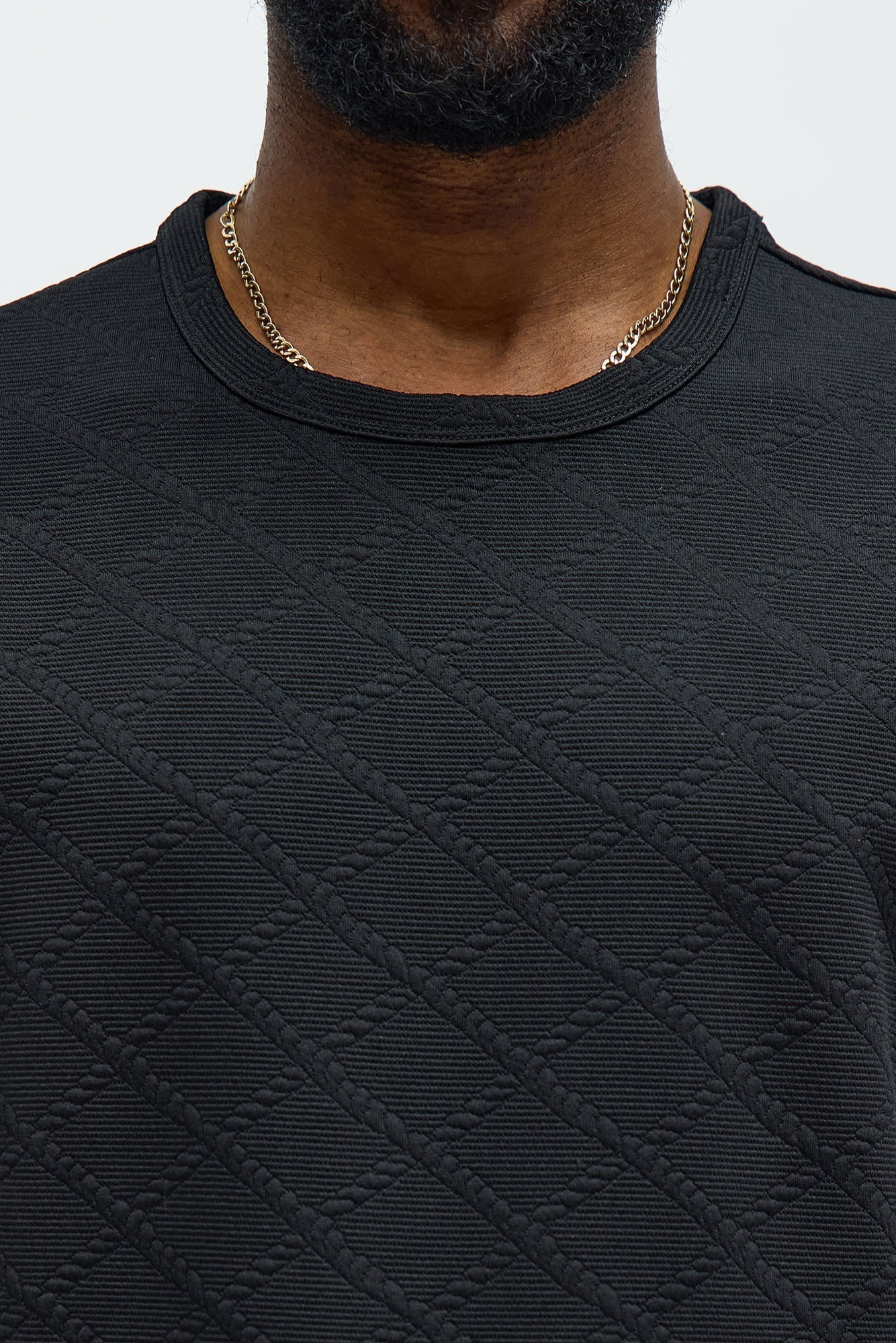 Lingo Textured Relaxed Tee - Black Fashion Nova