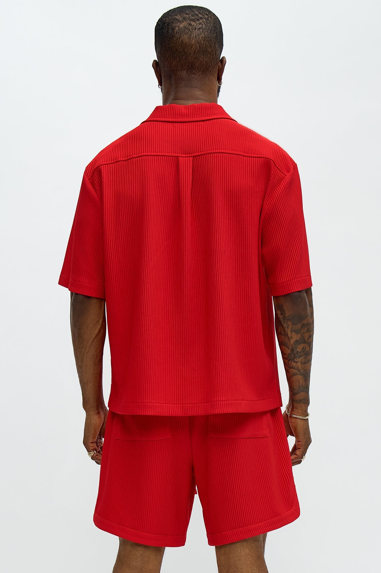 Show Up Short Sleeve Cuban Shirt - Red Fashion Nova