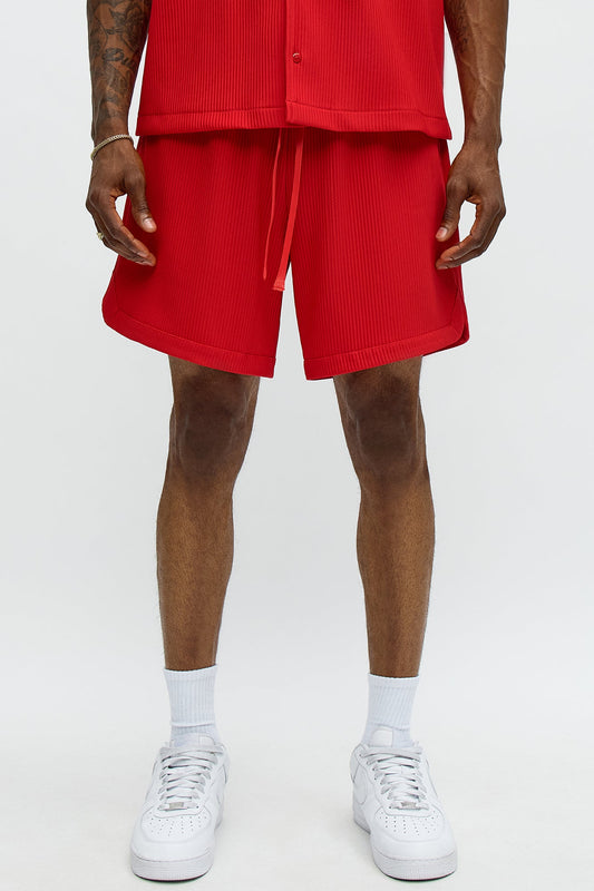 Show Up Basketball Short - Red Fashion Nova