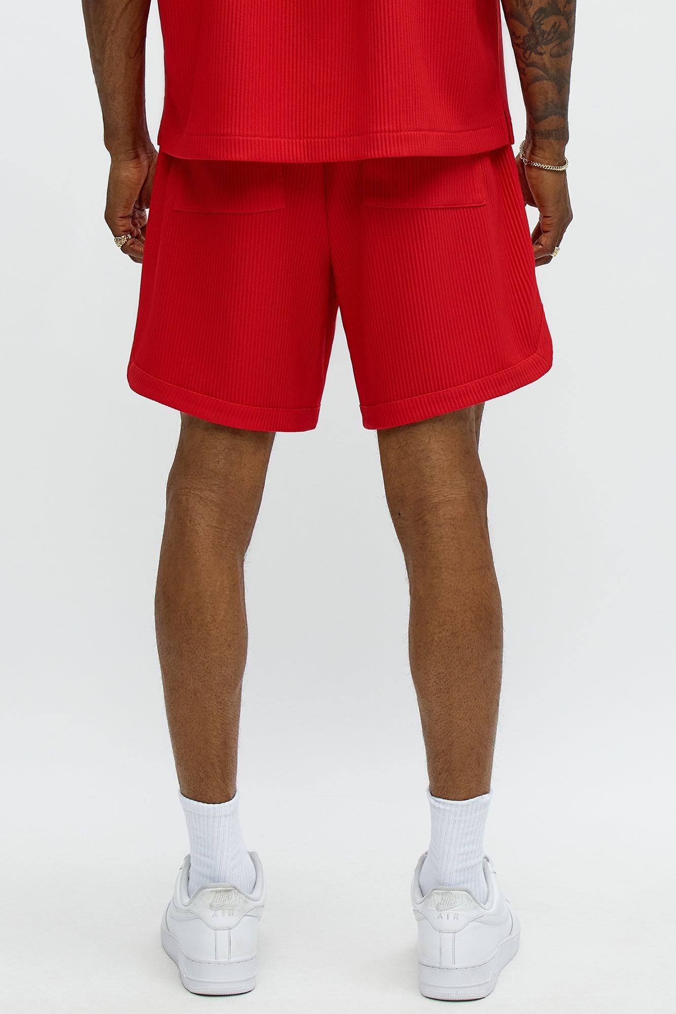 Show Up Basketball Short - Red Fashion Nova