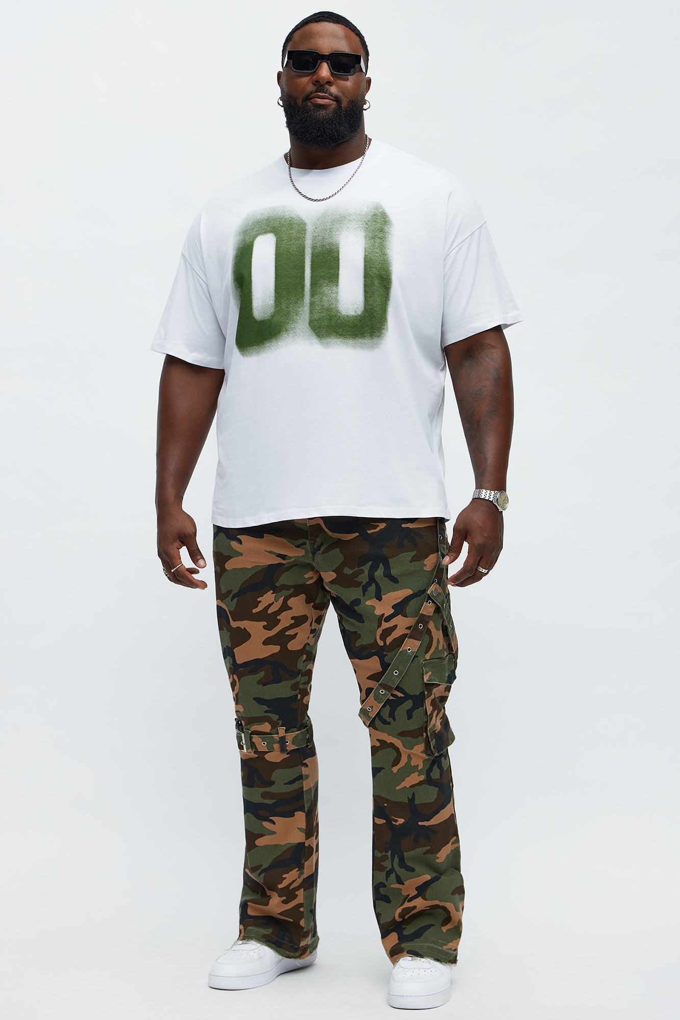 Strap Me Up Stacked Skinny Flare Jeans - Camouflage Fashion Nova