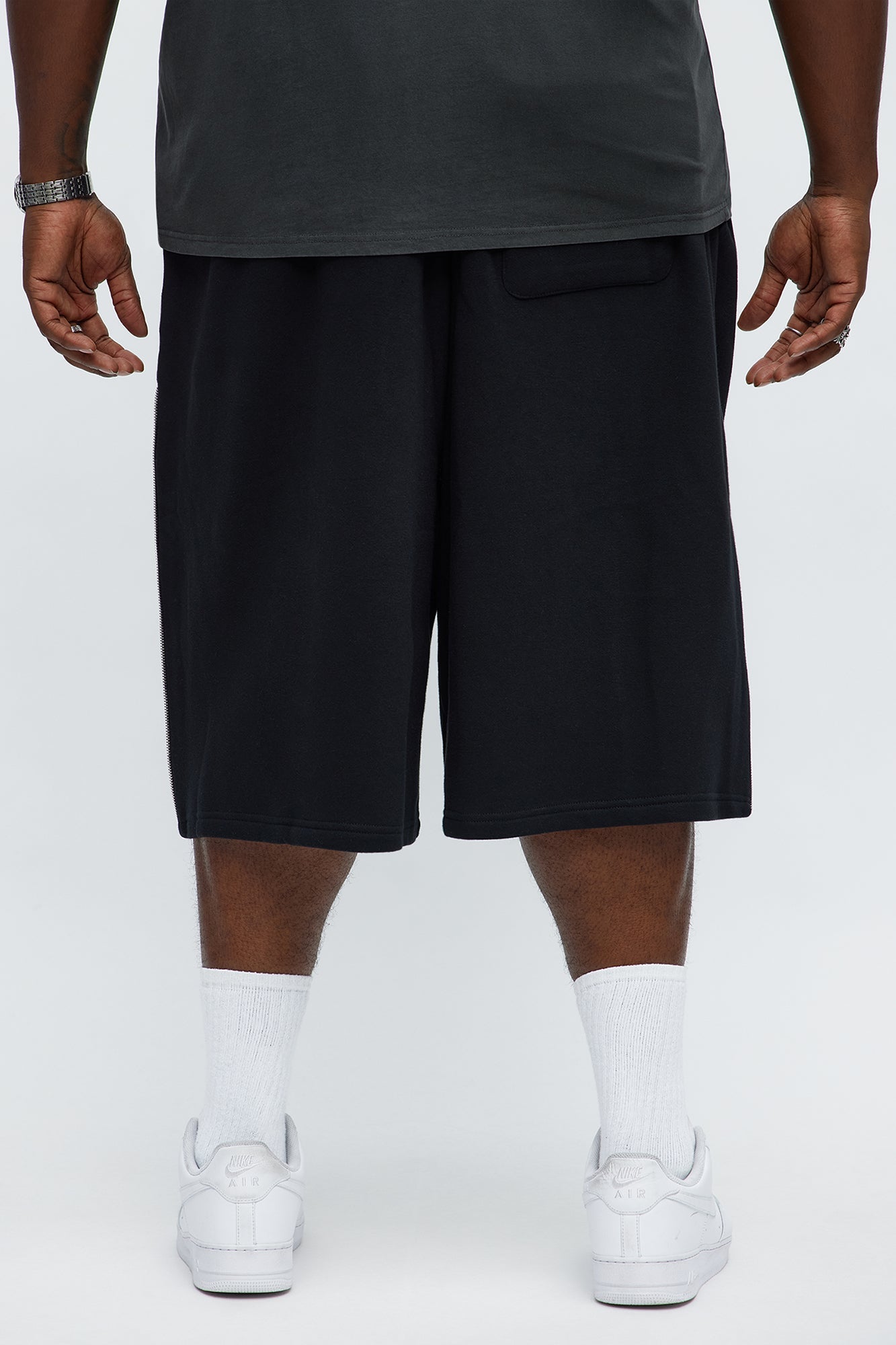 Tyson Baggy Sleaze Studded Shorts - Black Fashion Nova