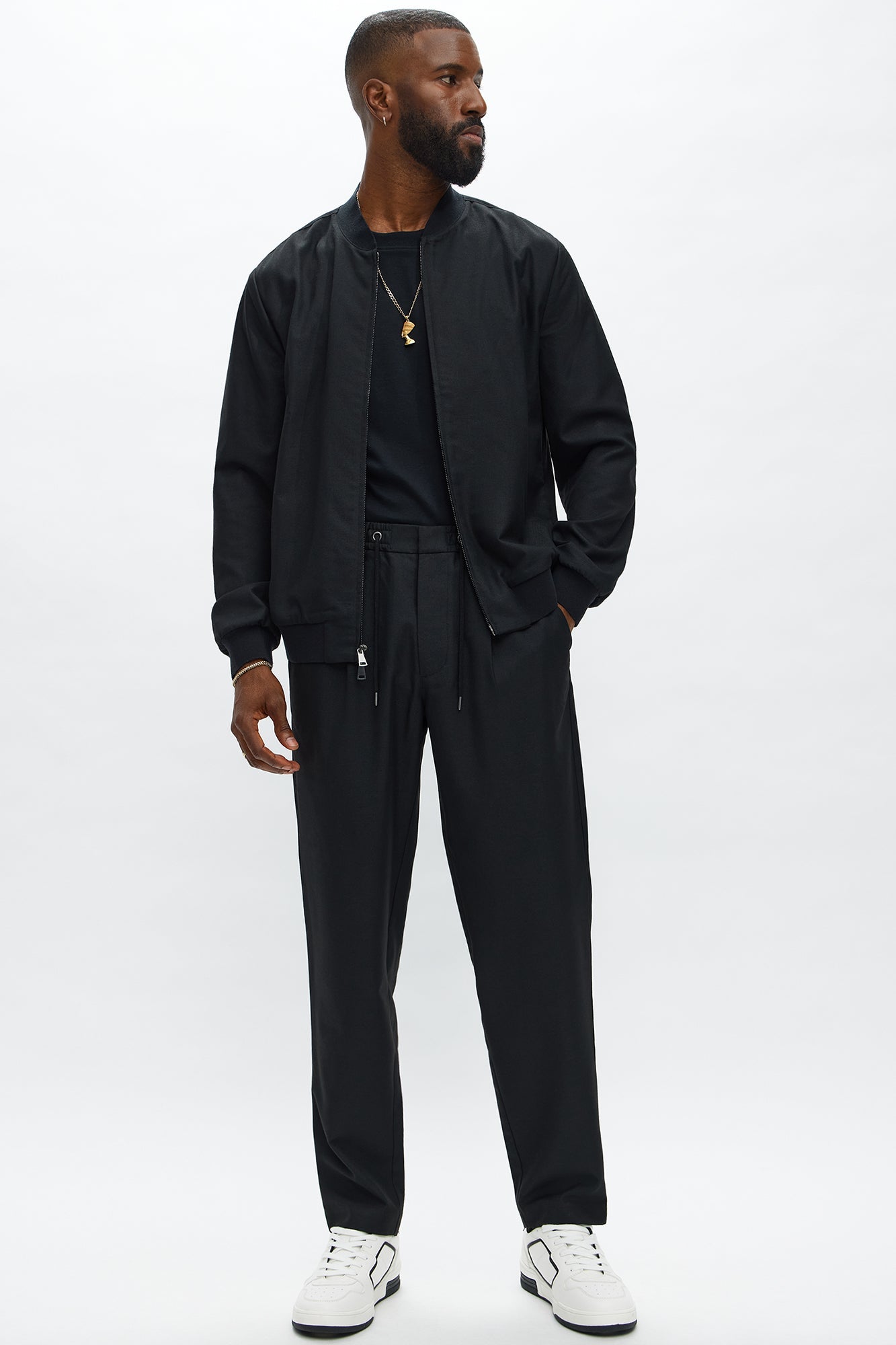 Slim Modern Two-Way Zipper Everyday Bomber - Black Fashion Nova