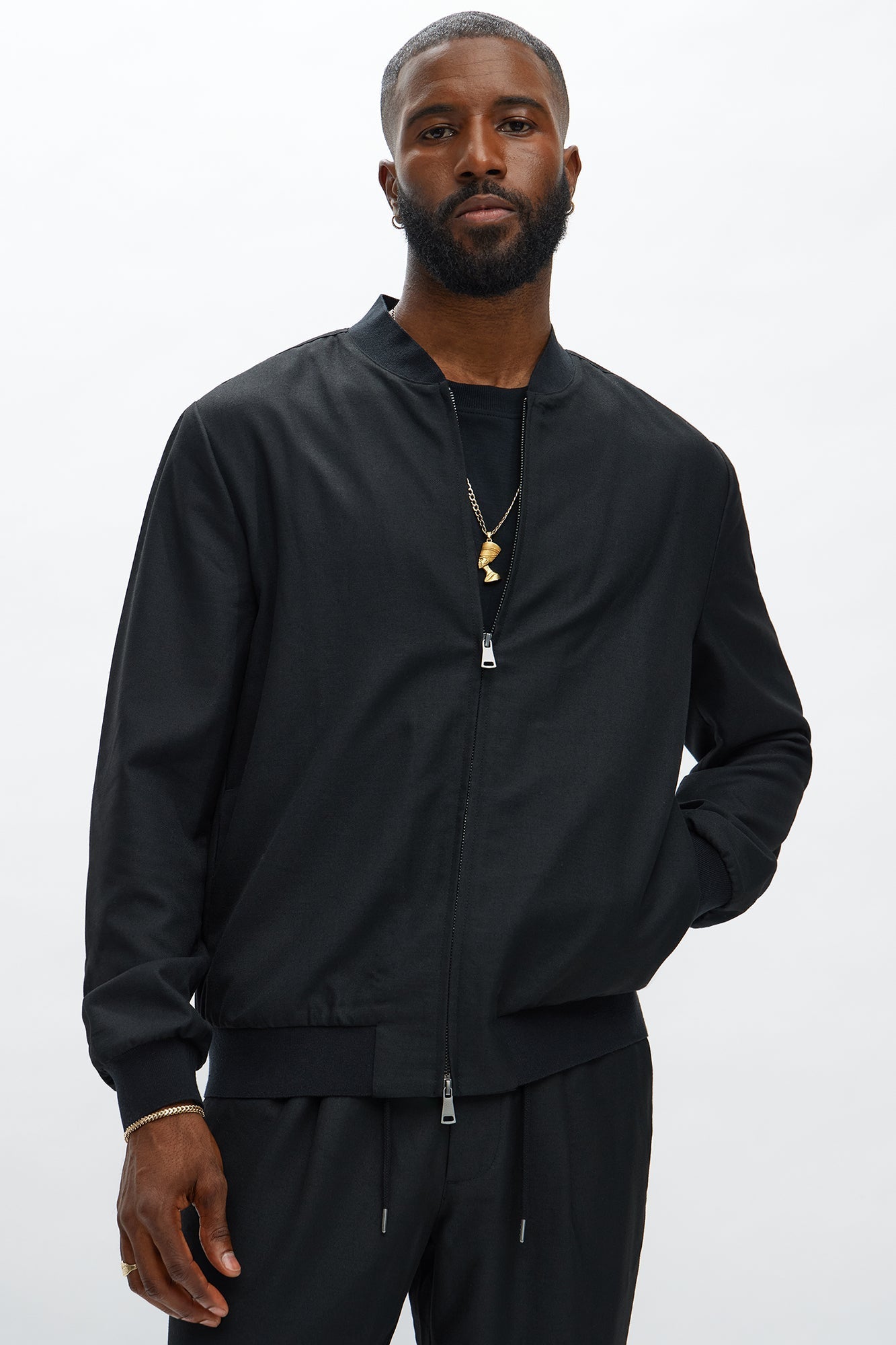 Slim Modern Two-Way Zipper Everyday Bomber - Black Fashion Nova