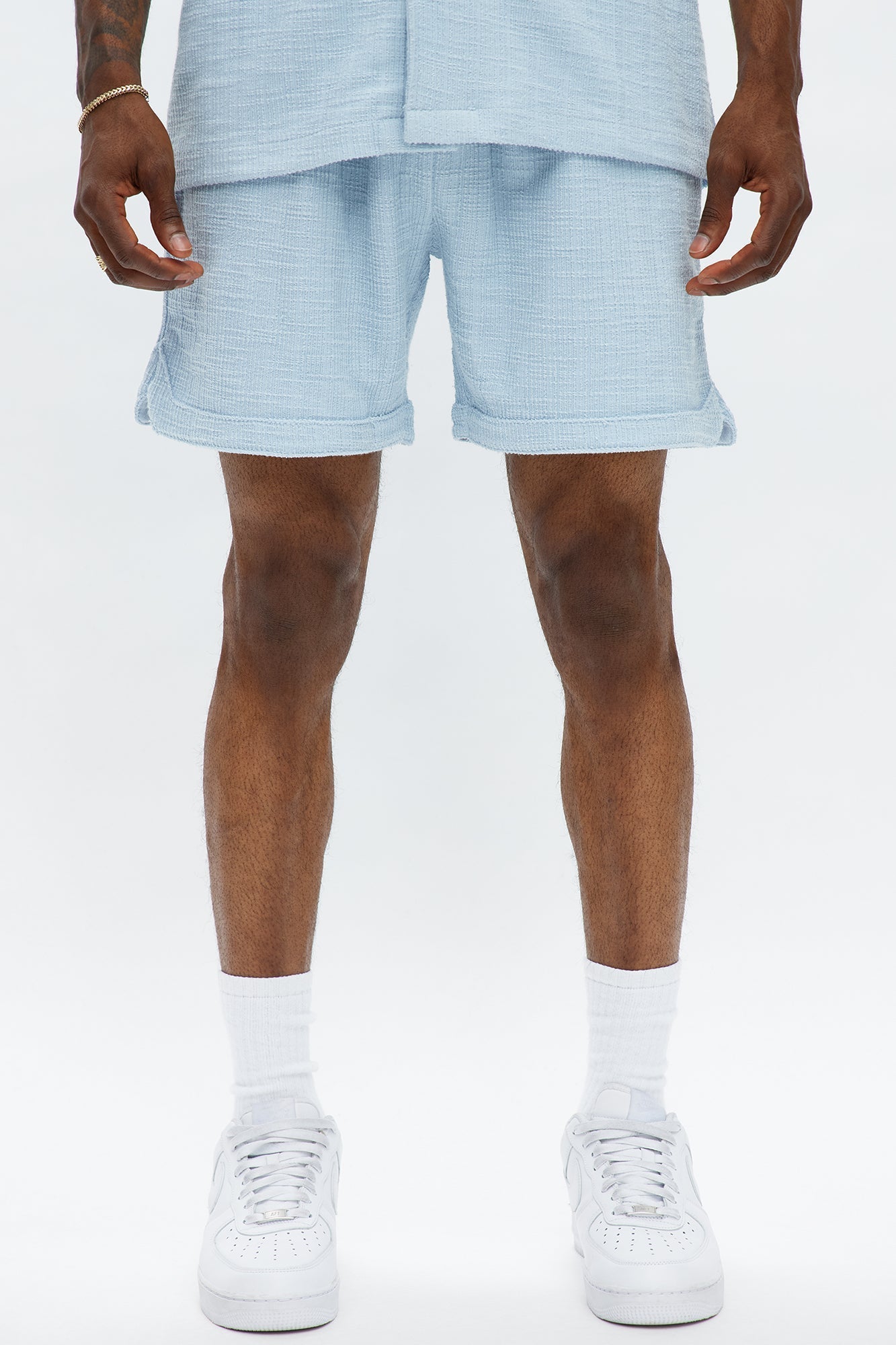 Dean Textured Short - Light Blue Fashion Nova