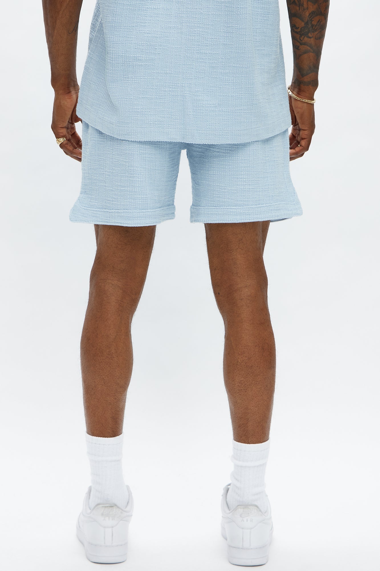 Dean Textured Short - Light Blue Fashion Nova