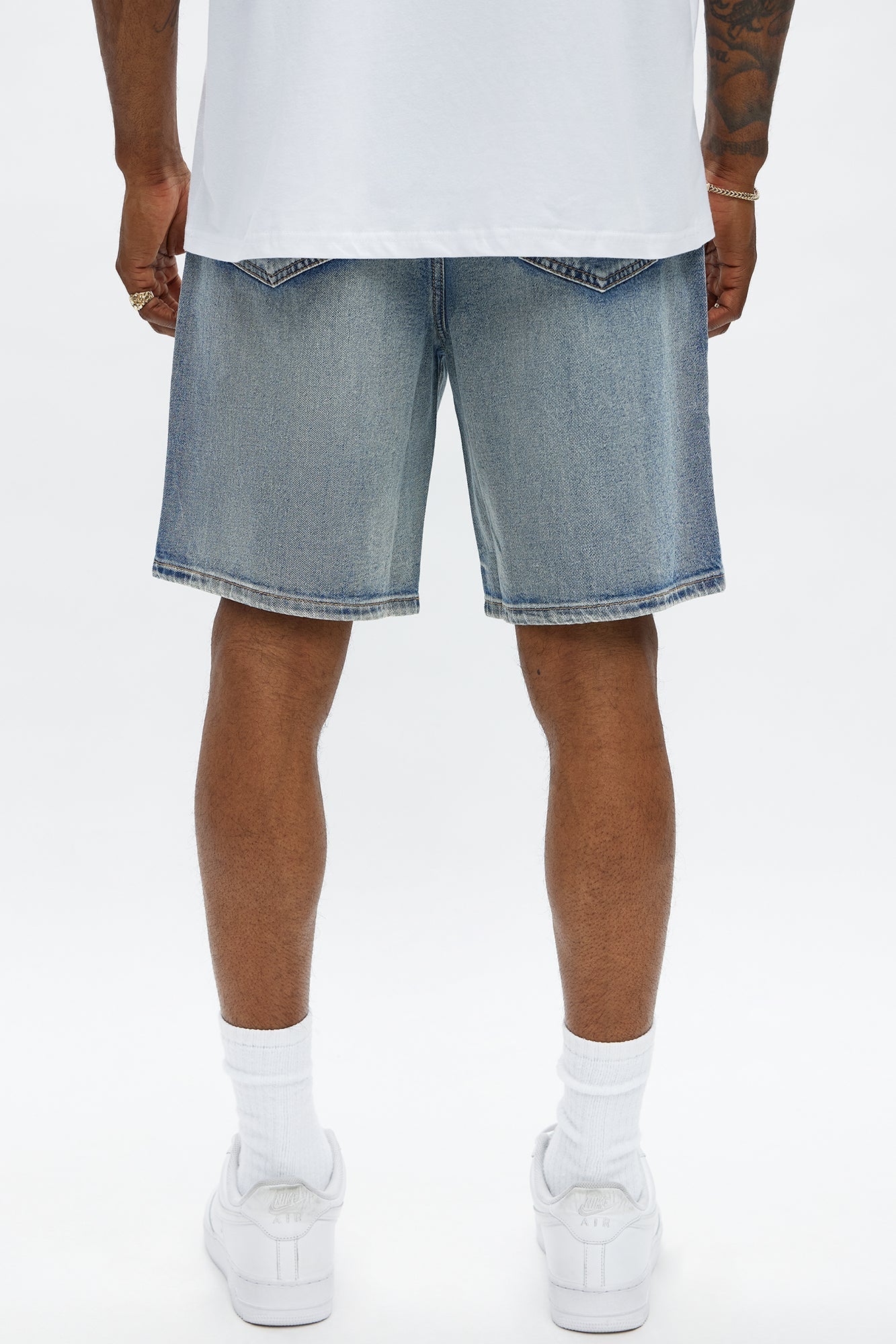 Relaxed Wish You Could Distressed Denim Shorts - Medium Blue Wash Fashion Nova