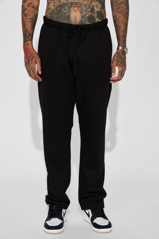 Tyson Heavyweight Straight Sweatpants - Black Fashion Nova