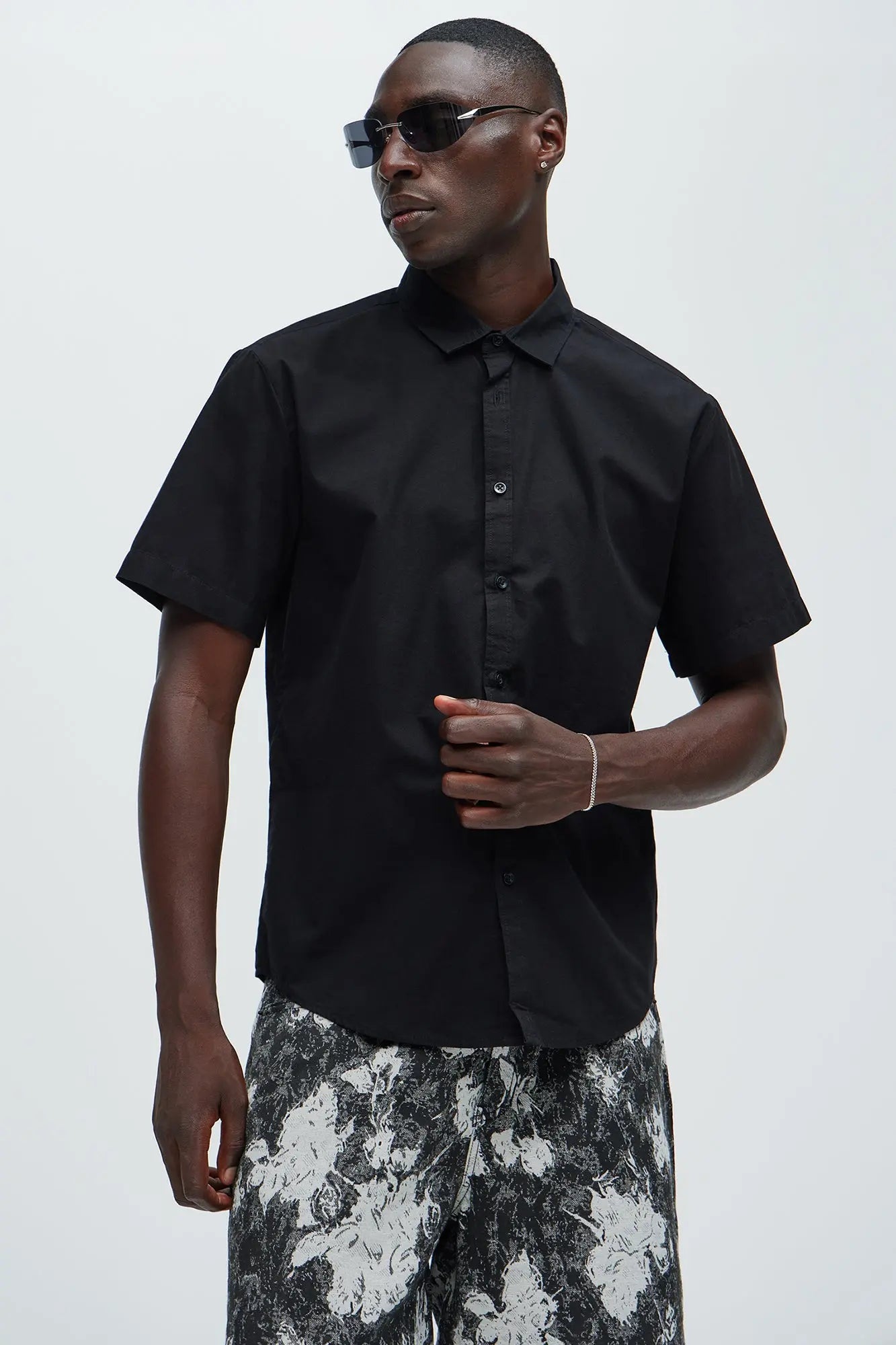 Ryland Short Sleeve Button Up Shirt - Black Fashion Nova