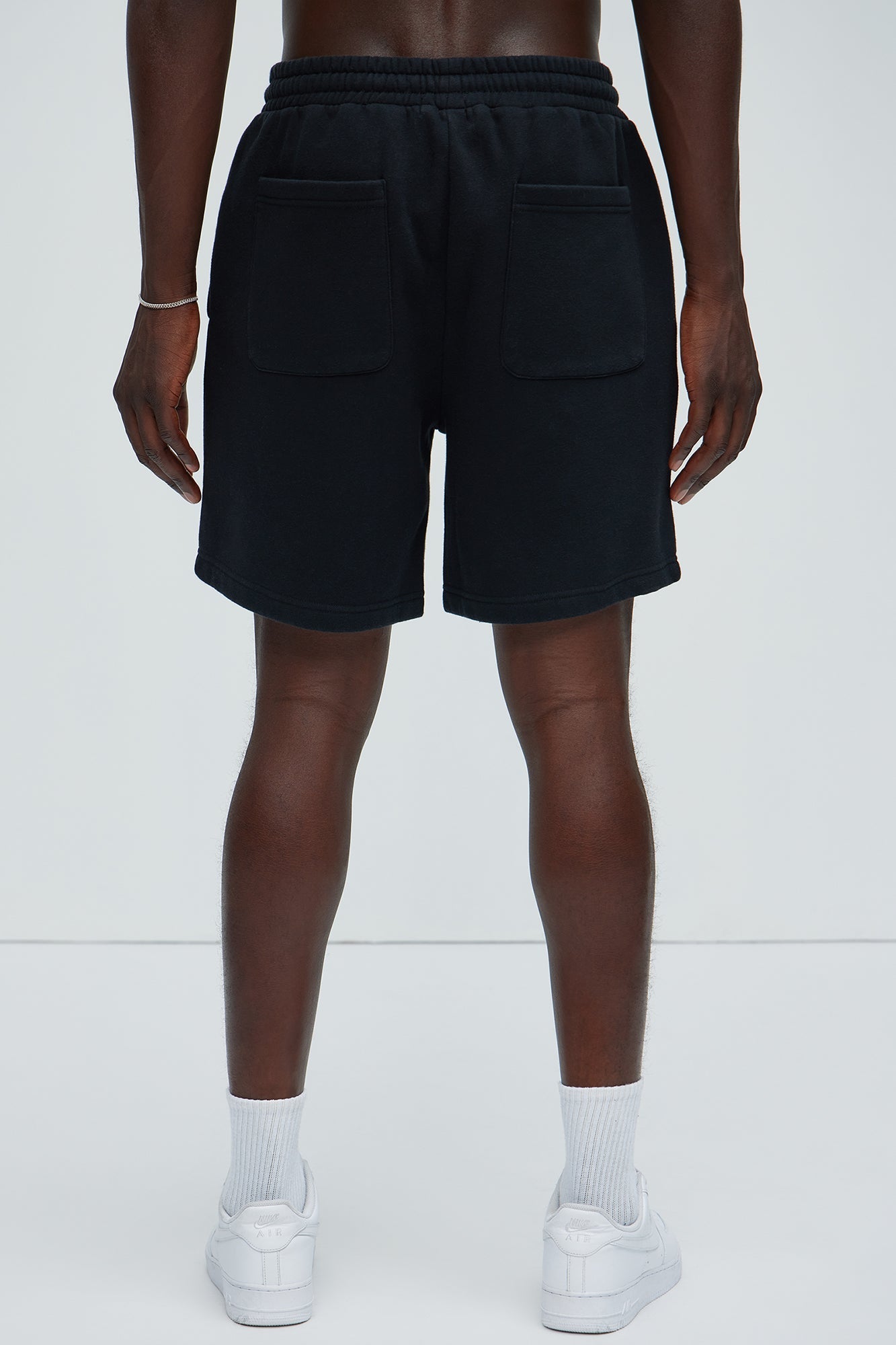 Flame Patch Tyson Relaxed Sweatshorts - Black Fashion Nova