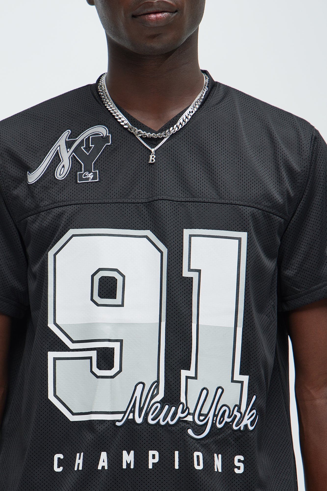 NY Mesh Jersey - Black Fashion Nova