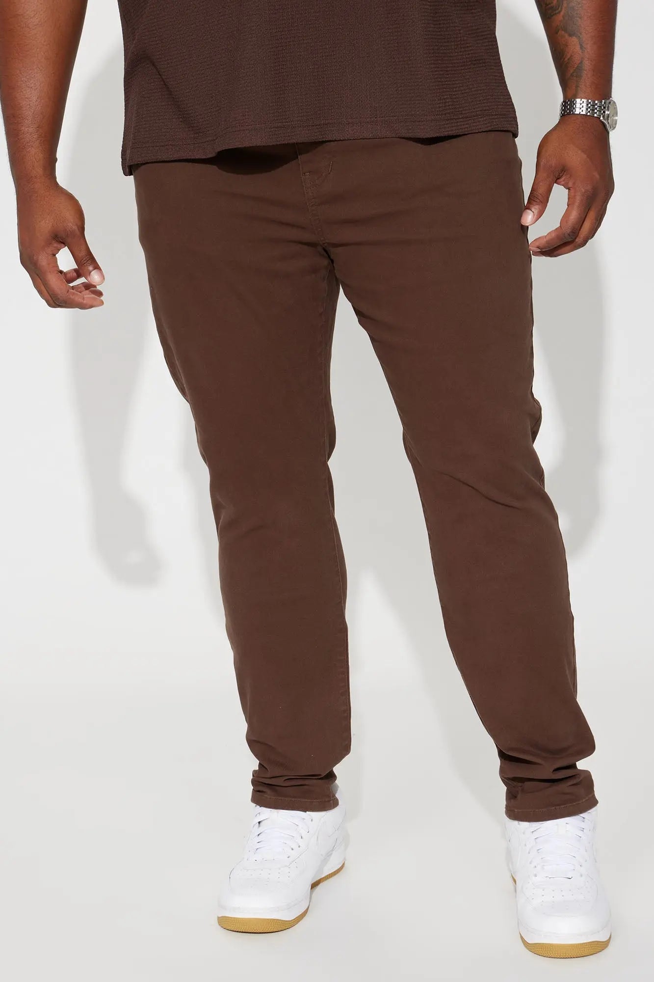 Mac Chino Skinny 5 Pocket Pants - DarkBrown Fashion Nova