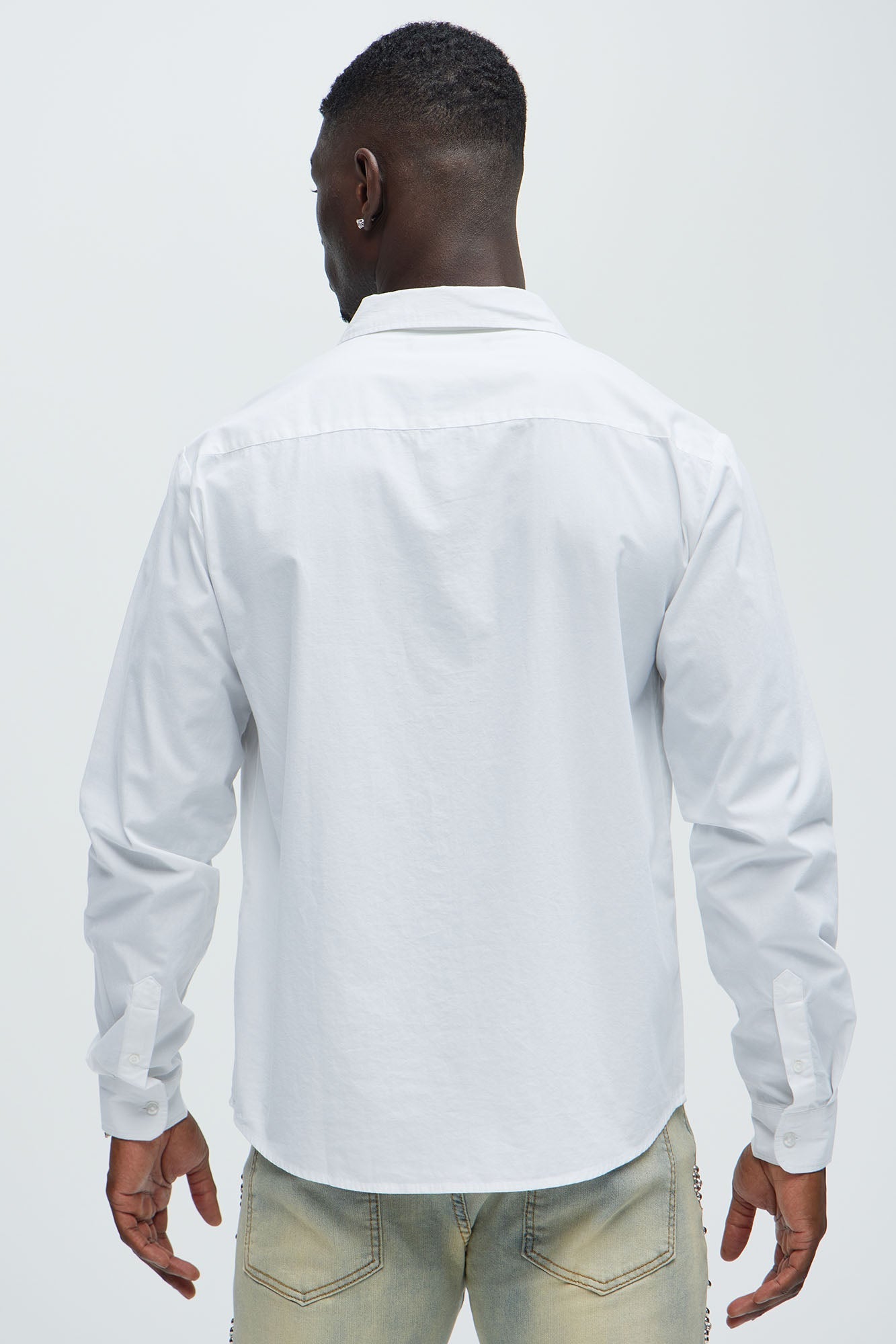 Ryland Cotton Long Sleeve Button Up Shirt - White Fashion Nova