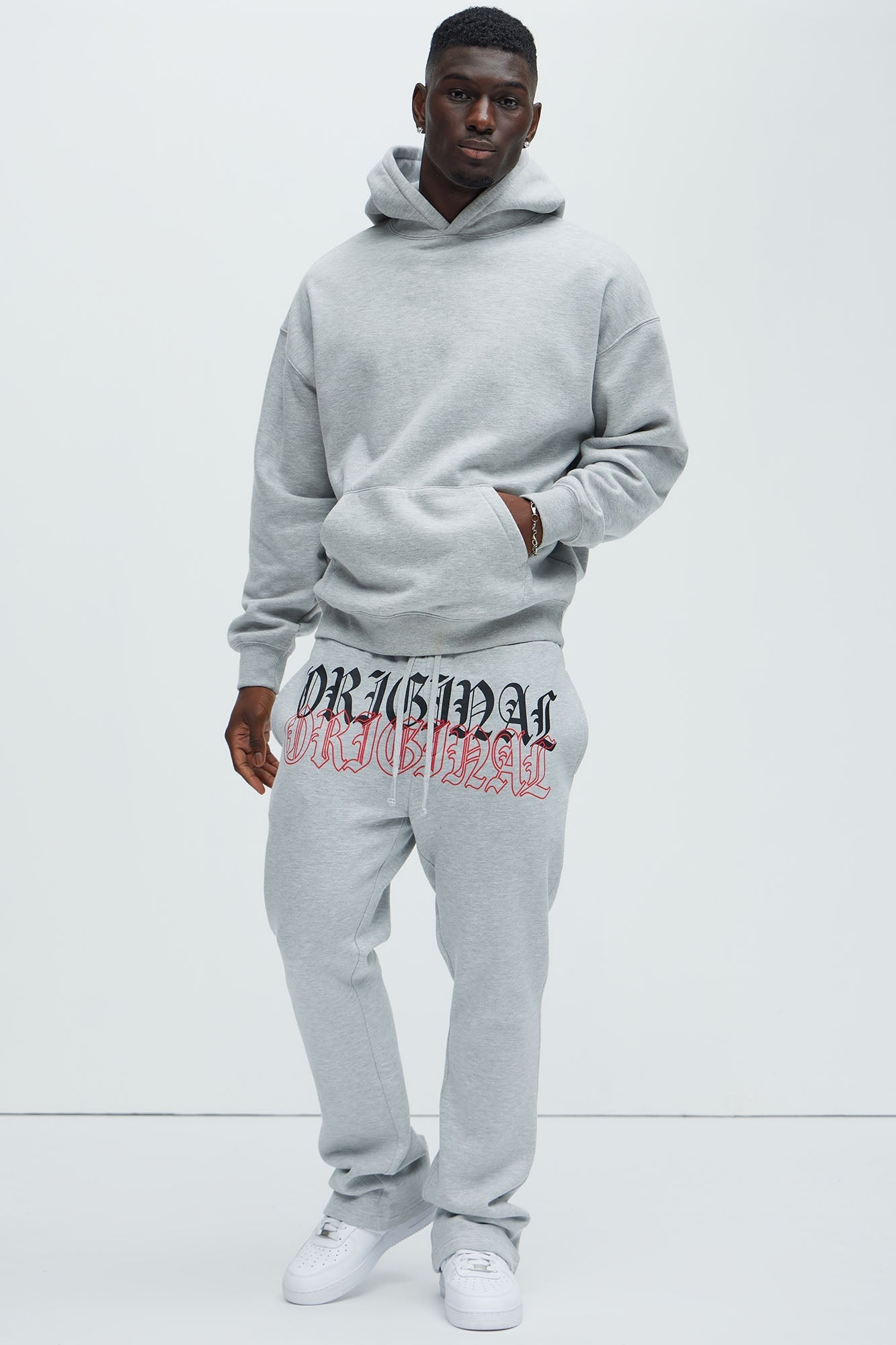 Tyson Original Skinny Flare Sweatpants - Heather Grey Fashion Nova